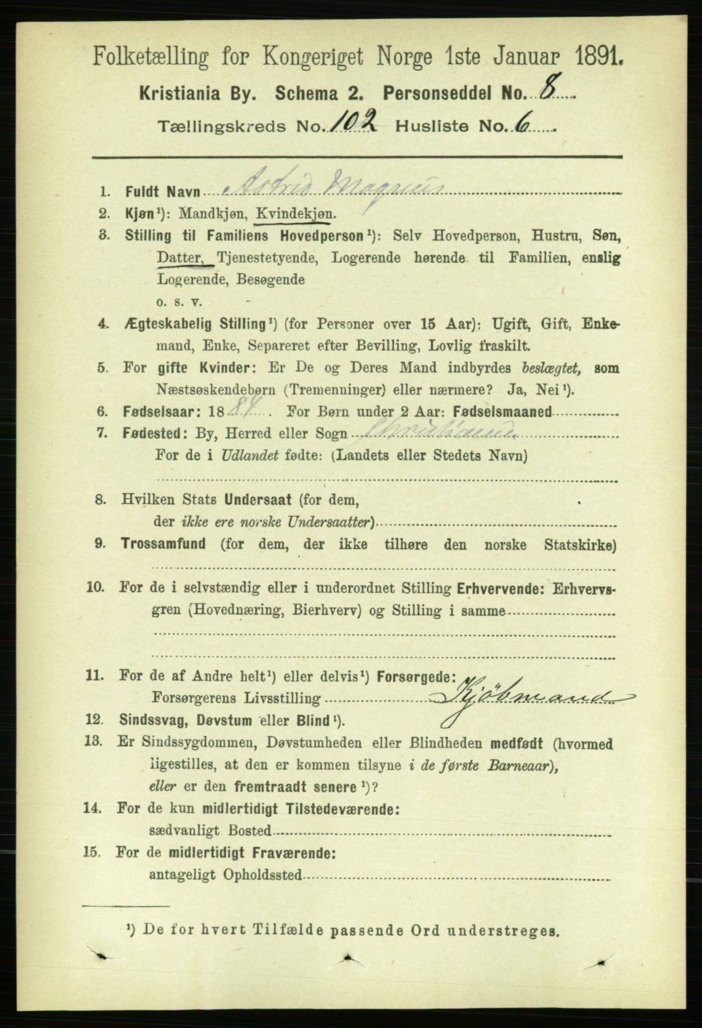 RA, 1891 census for 0301 Kristiania, 1891, p. 50742