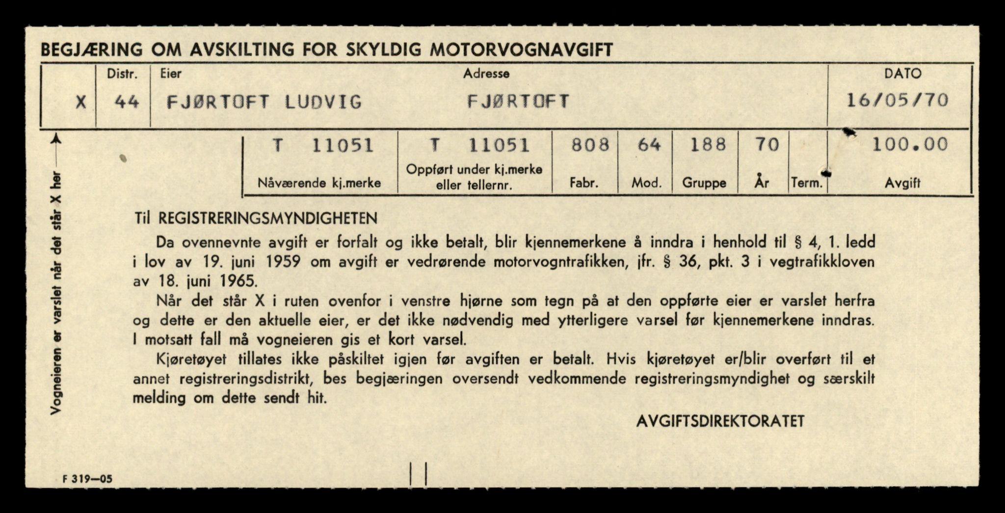 Møre og Romsdal vegkontor - Ålesund trafikkstasjon, AV/SAT-A-4099/F/Fe/L0026: Registreringskort for kjøretøy T 11046 - T 11160, 1927-1998, p. 129