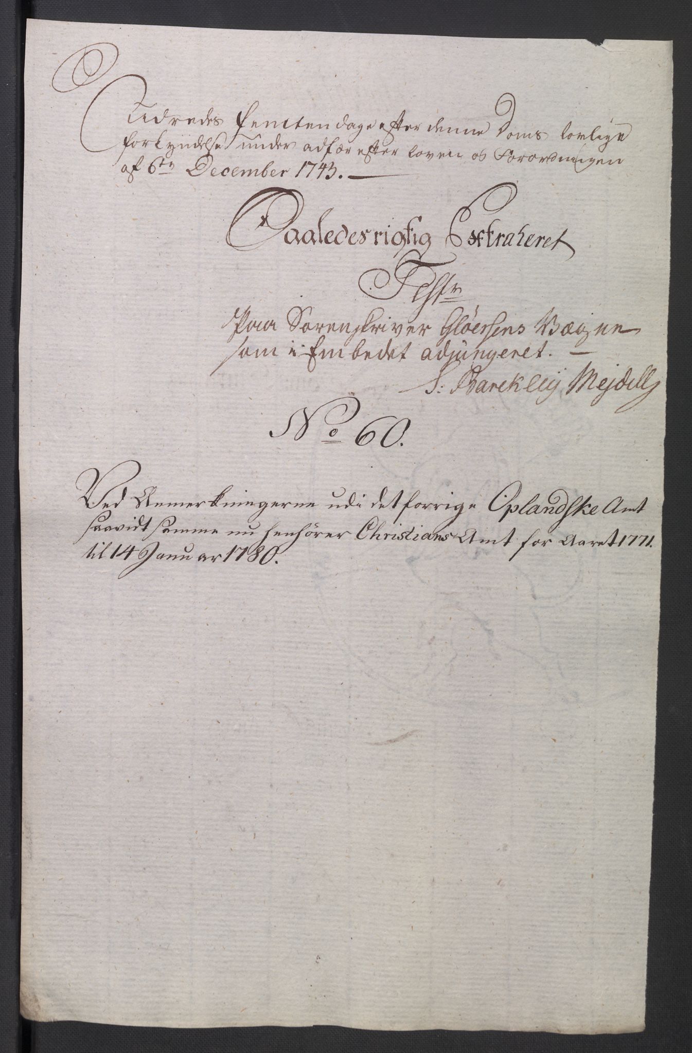 Rentekammeret inntil 1814, Reviderte regnskaper, Mindre regnskaper, AV/RA-EA-4068/Rb/L0014: Opplands amt, 1771-1779, p. 820