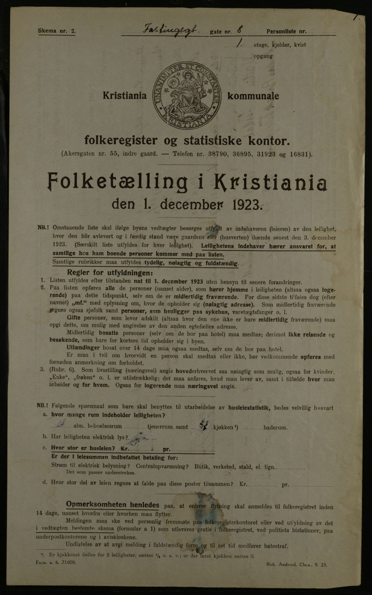 OBA, Municipal Census 1923 for Kristiania, 1923, p. 26562