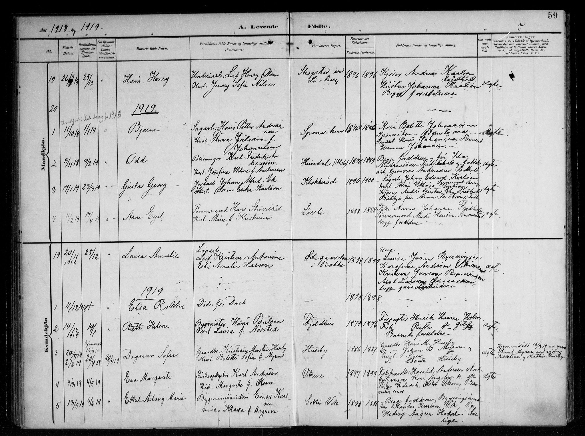 Berg prestekontor Kirkebøker, AV/SAO-A-10902/F/Fa/L0008: Parish register (official) no. I 8, 1902-1920, p. 59