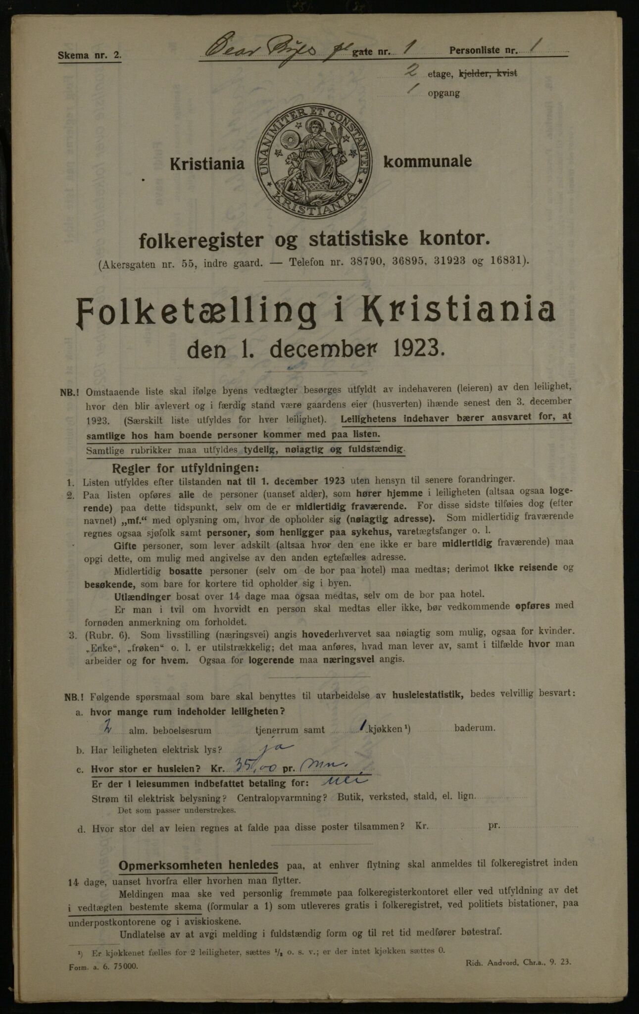 OBA, Municipal Census 1923 for Kristiania, 1923, p. 82427