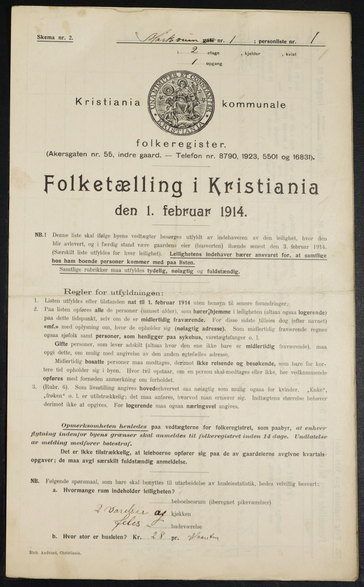 OBA, Municipal Census 1914 for Kristiania, 1914, p. 62899