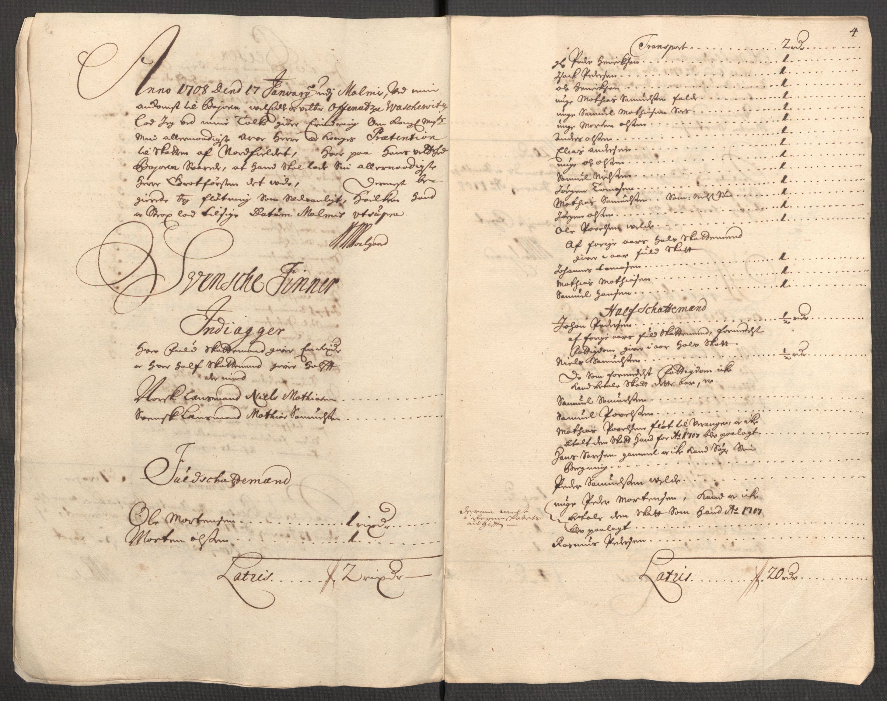 Rentekammeret inntil 1814, Reviderte regnskaper, Fogderegnskap, AV/RA-EA-4092/R69/L4854: Fogderegnskap Finnmark/Vardøhus, 1707-1708, p. 122