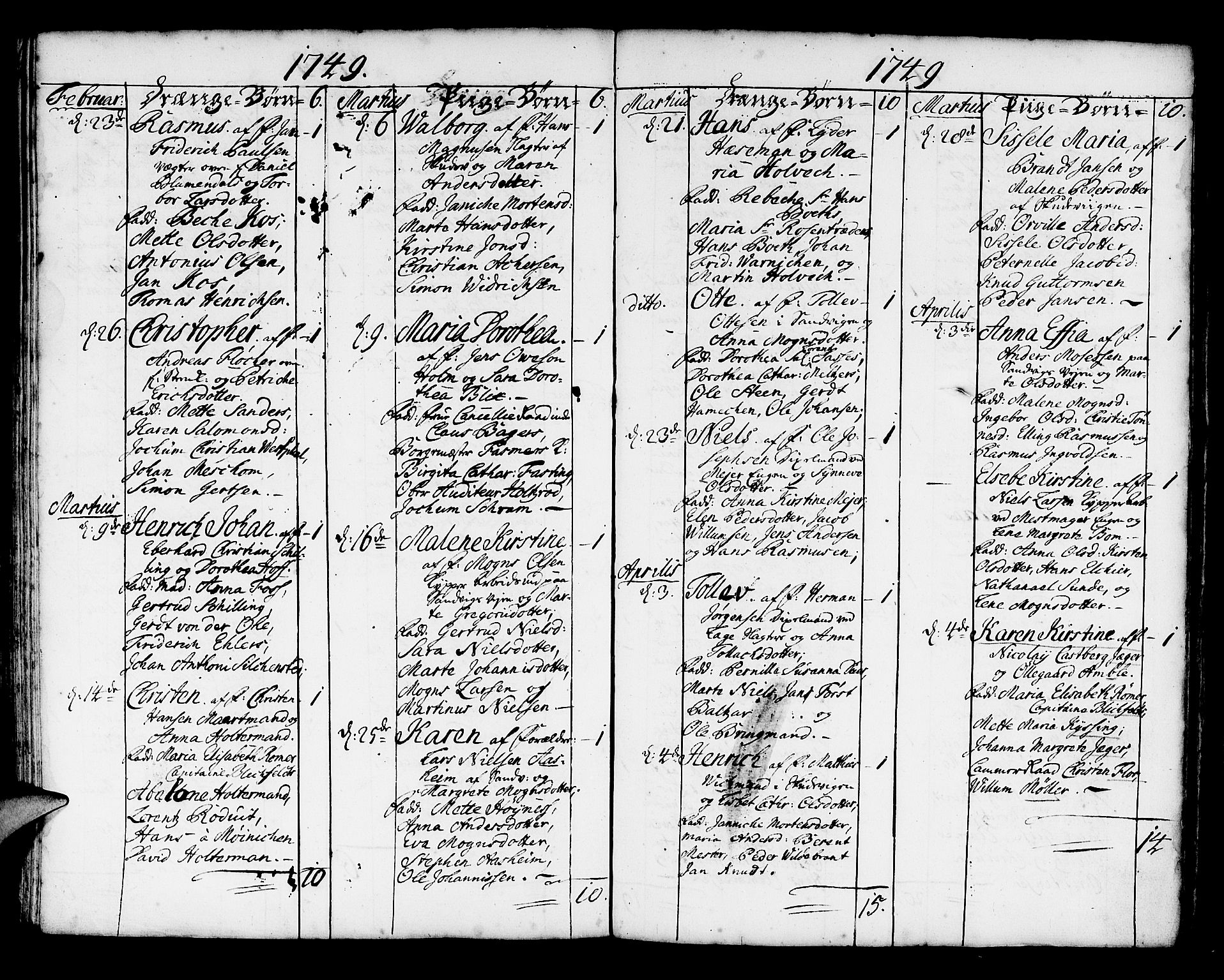 Korskirken sokneprestembete, SAB/A-76101/H/Haa/L0004: Parish register (official) no. A 4, 1720-1750, p. 287