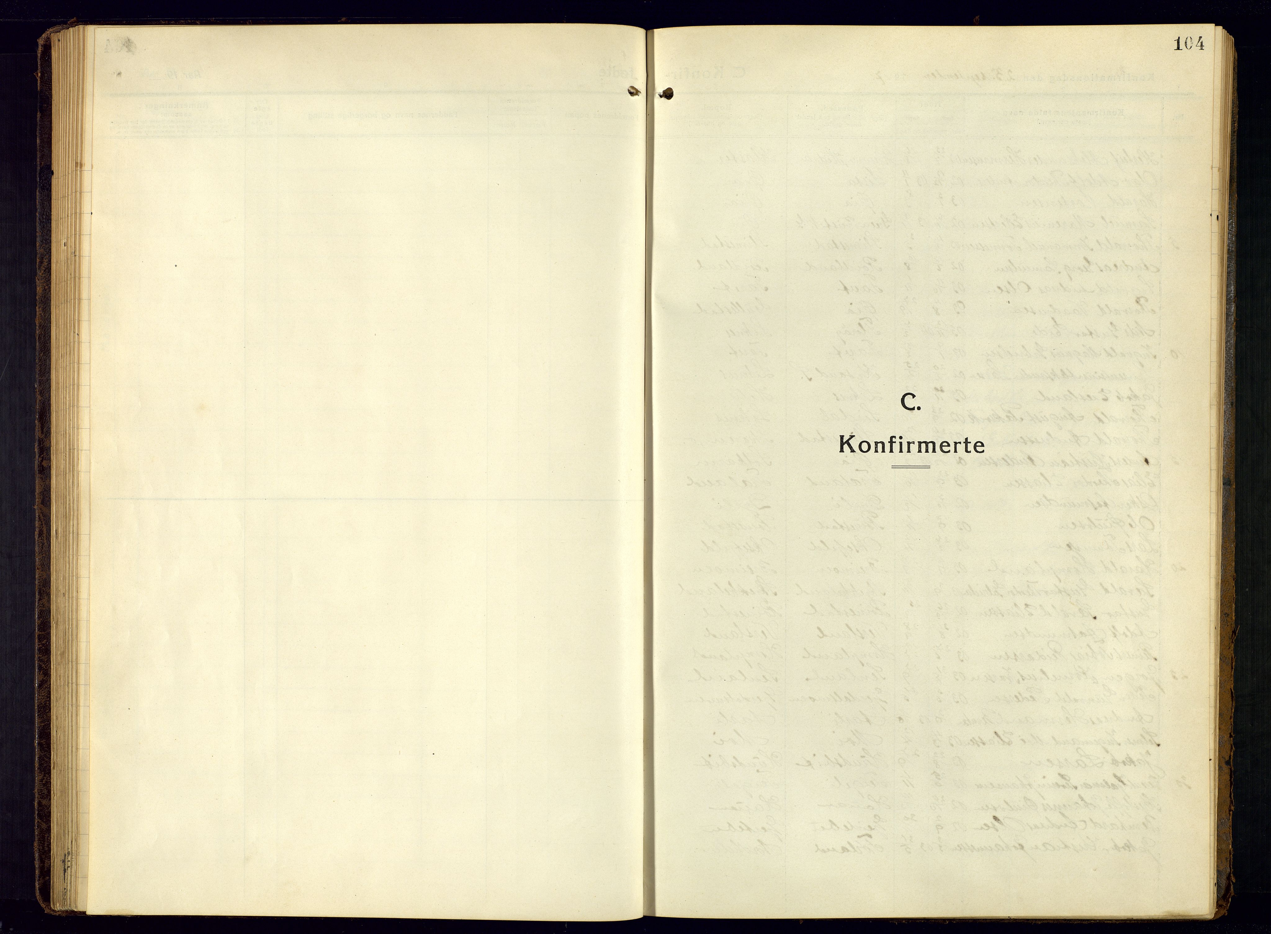 Kvinesdal sokneprestkontor, SAK/1111-0026/F/Fb/Fbb/L0004: Parish register (copy) no. B 4, 1917-1938, p. 104