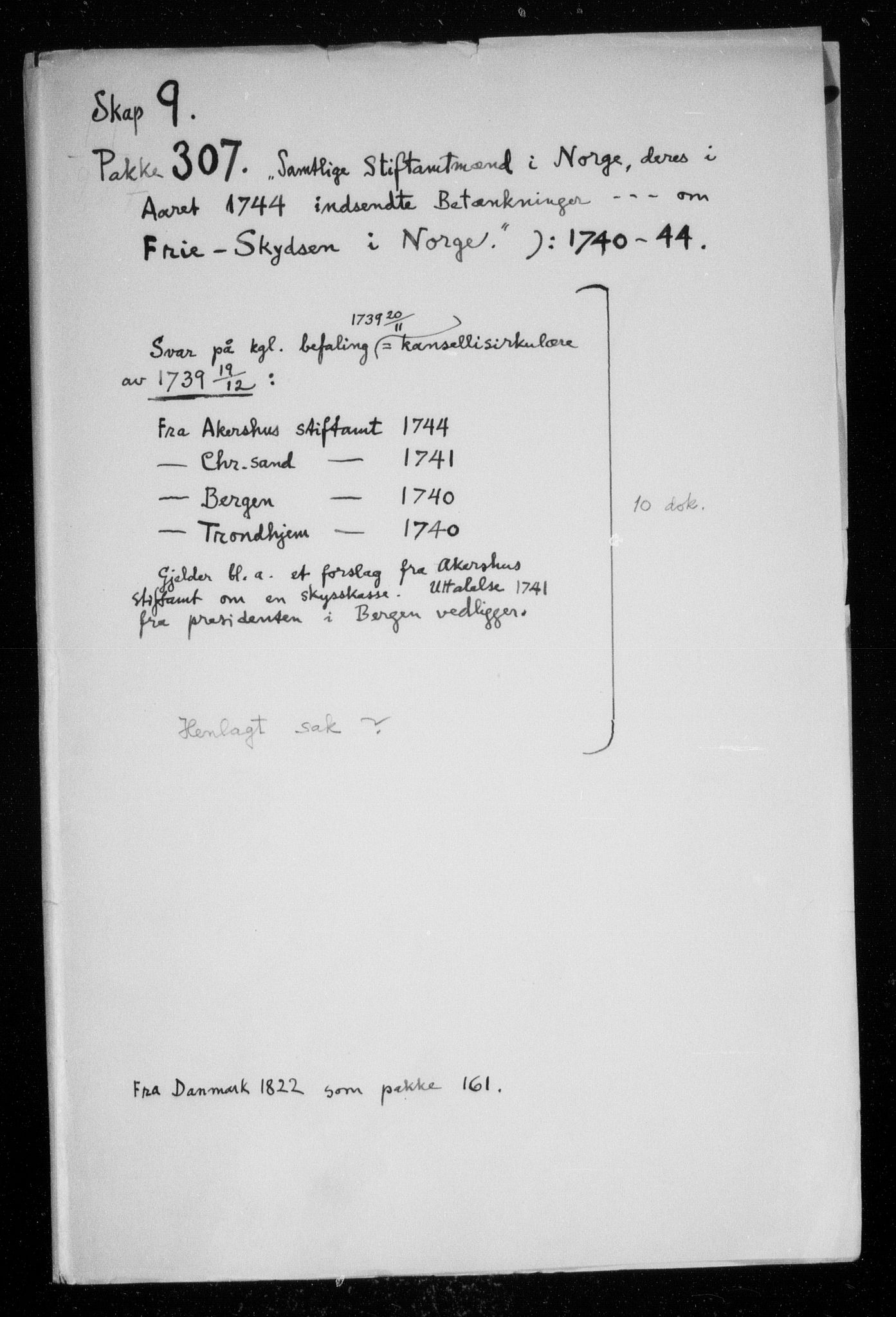 Danske Kanselli, Skapsaker, RA/EA-4061/F/L0037: Skap 9, pakke 277-315, 1697-1745, p. 234