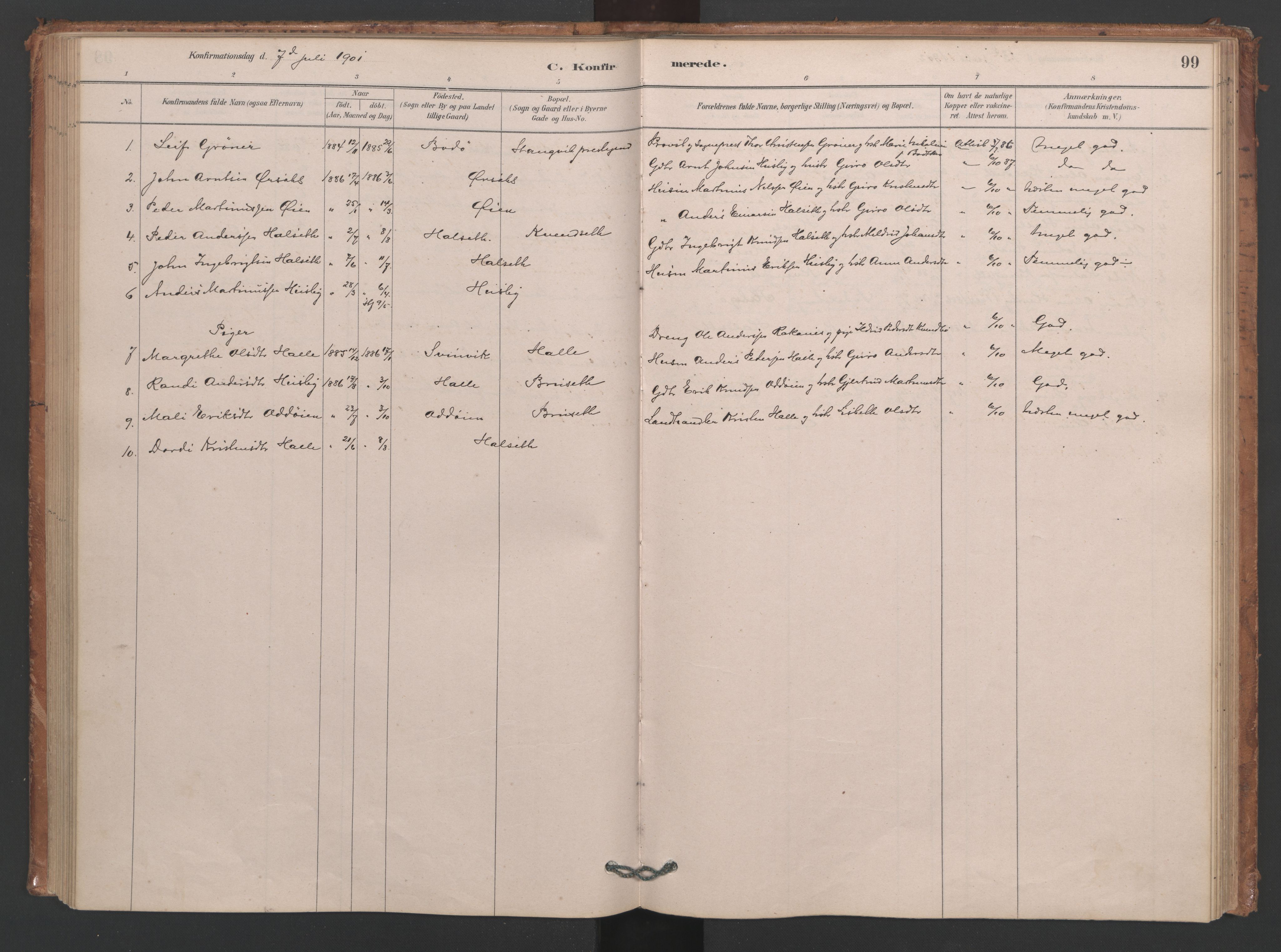 Ministerialprotokoller, klokkerbøker og fødselsregistre - Møre og Romsdal, SAT/A-1454/593/L1034: Parish register (official) no. 593A01, 1879-1911, p. 99