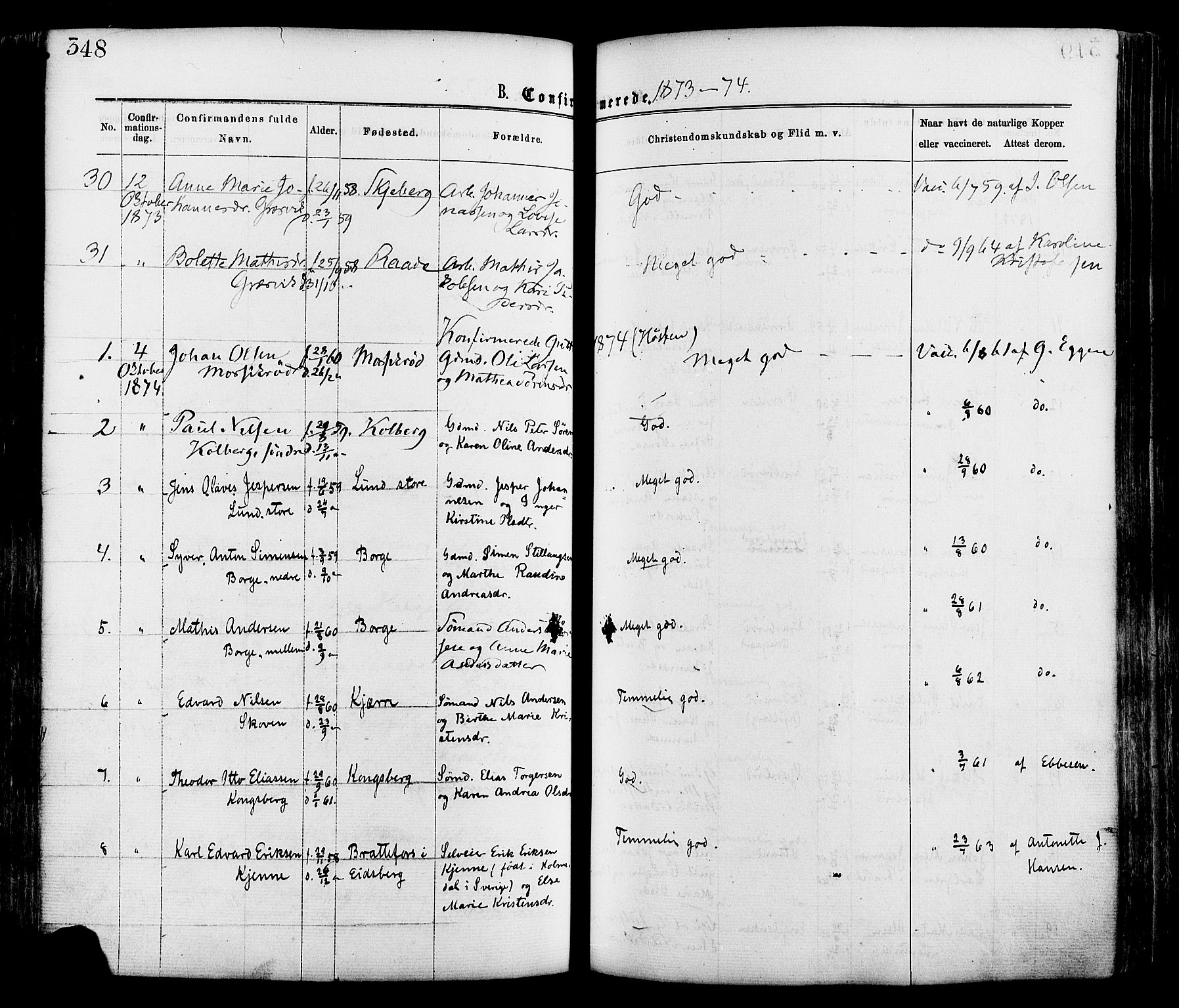 Onsøy prestekontor Kirkebøker, SAO/A-10914/F/Fa/L0004: Parish register (official) no. I 4, 1861-1877, p. 348