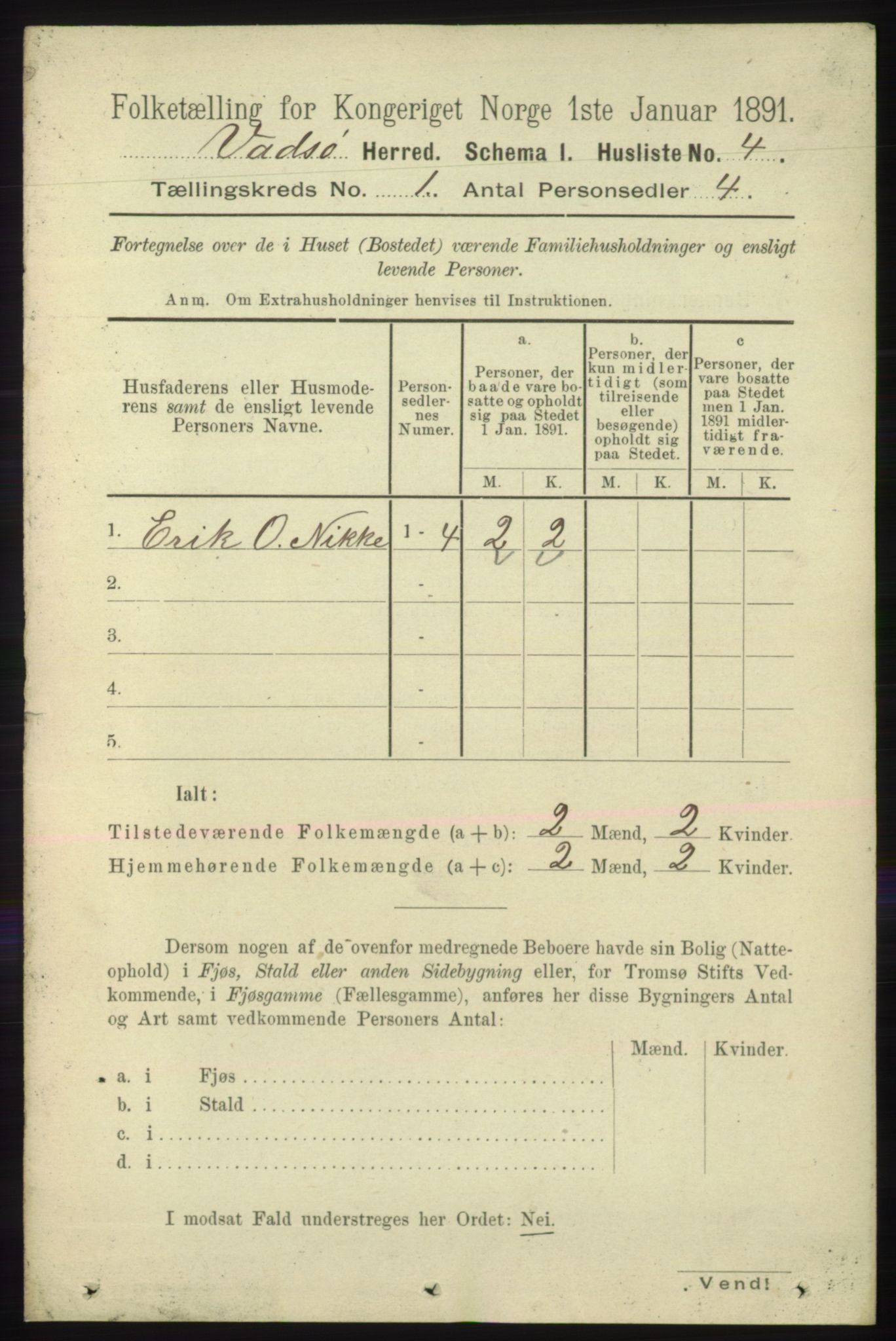 RA, 1891 census for 2029 Vadsø, 1891, p. 17