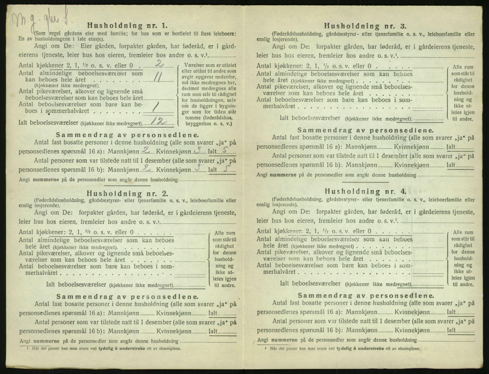 SAK, 1920 census for Vegårshei, 1920, p. 527