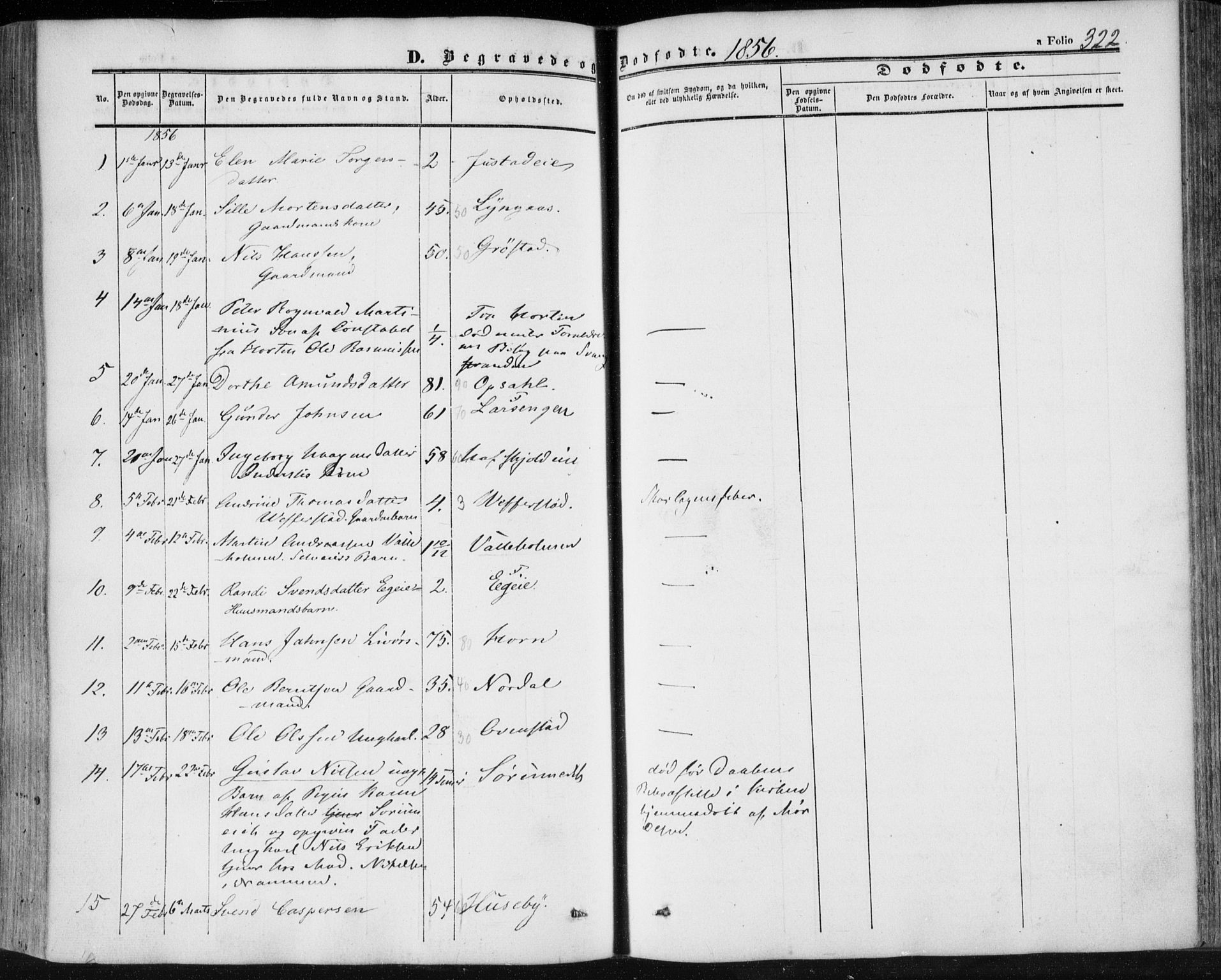 Lier kirkebøker, AV/SAKO-A-230/F/Fa/L0012: Parish register (official) no. I 12, 1854-1864, p. 322