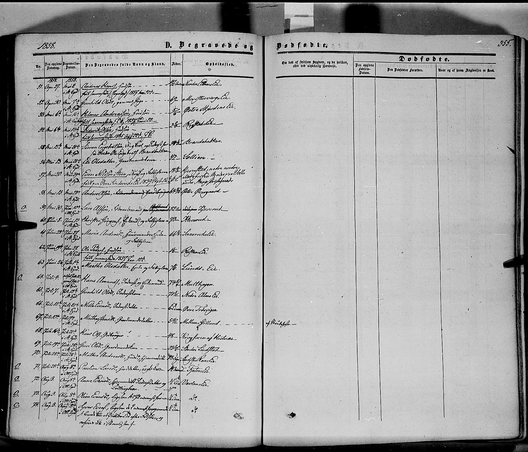 Stange prestekontor, SAH/PREST-002/K/L0012: Parish register (official) no. 12, 1852-1862, p. 355