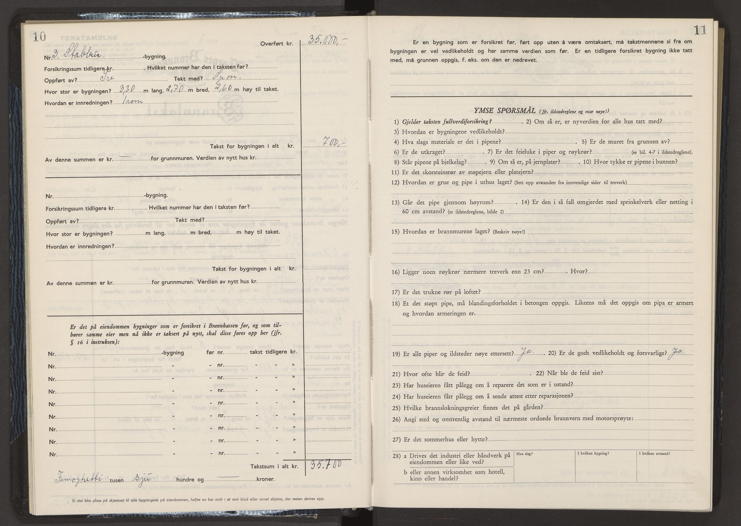 Norges Brannkasse Skogn, AV/SAT-A-5542/Fa/L0003: Branntakstprotokoll, 1953-1963