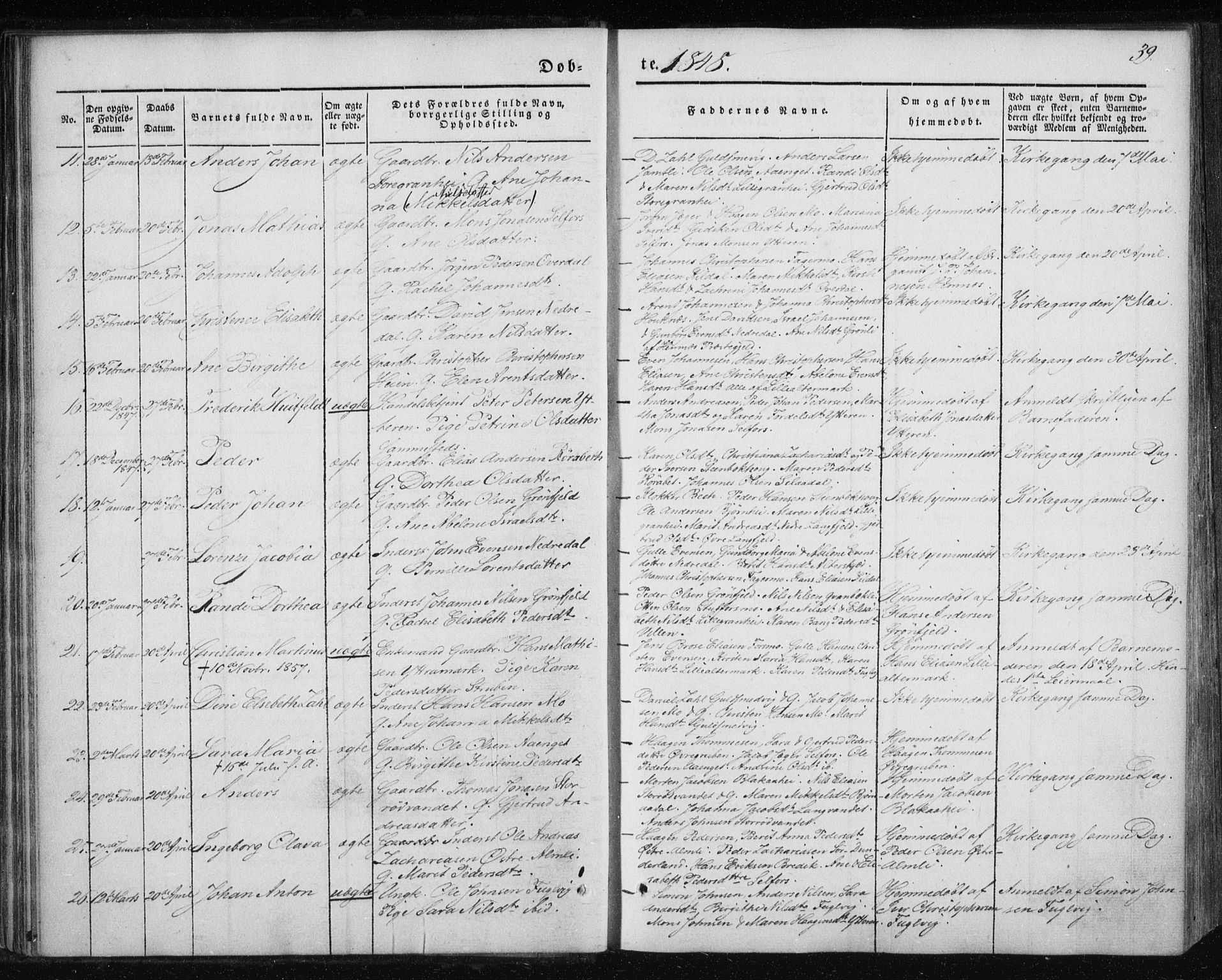 Ministerialprotokoller, klokkerbøker og fødselsregistre - Nordland, AV/SAT-A-1459/827/L0391: Parish register (official) no. 827A03, 1842-1852, p. 39