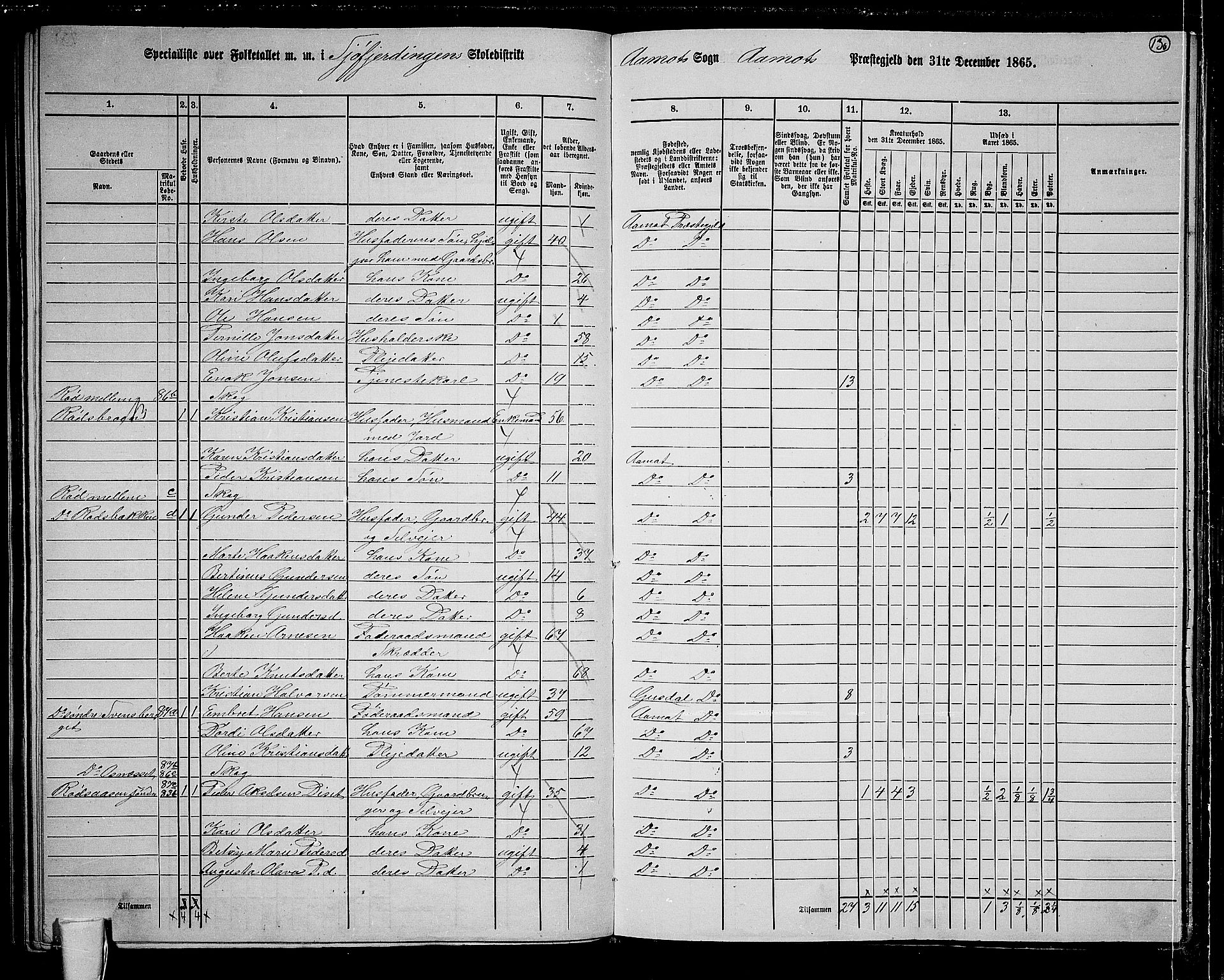 RA, 1865 census for Åmot, 1865, p. 119