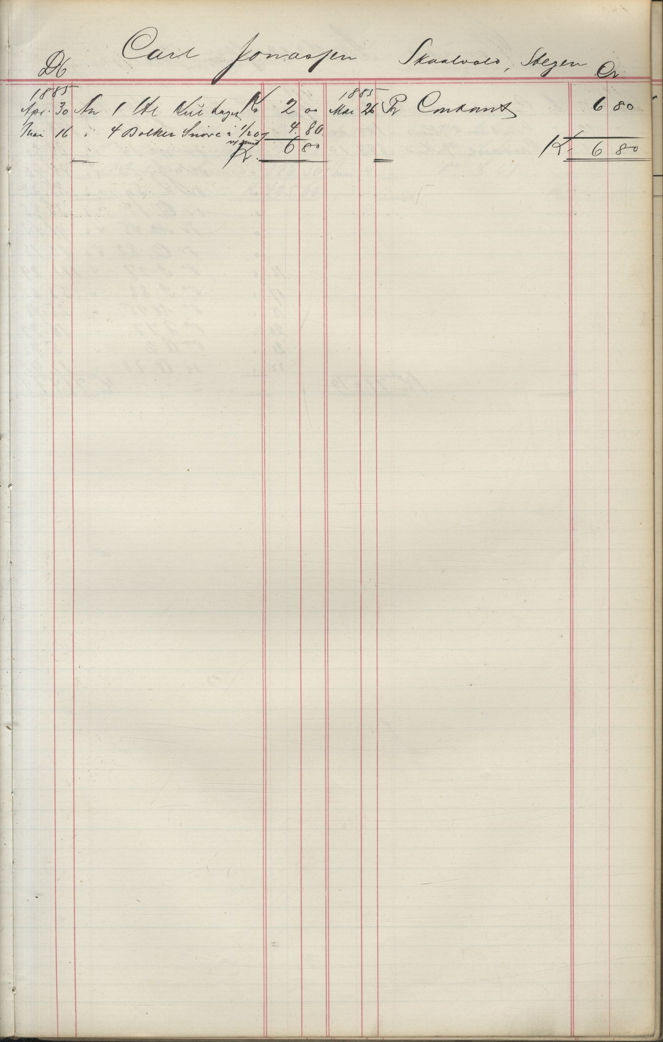 Brodtkorb handel A/S, VAMU/A-0001/F/Fa/L0004/0001: Kompanibøker. Utensogns / Compagnibog for Udensogns Fiskere No 15. Fra A - H, 1882-1895, p. 142