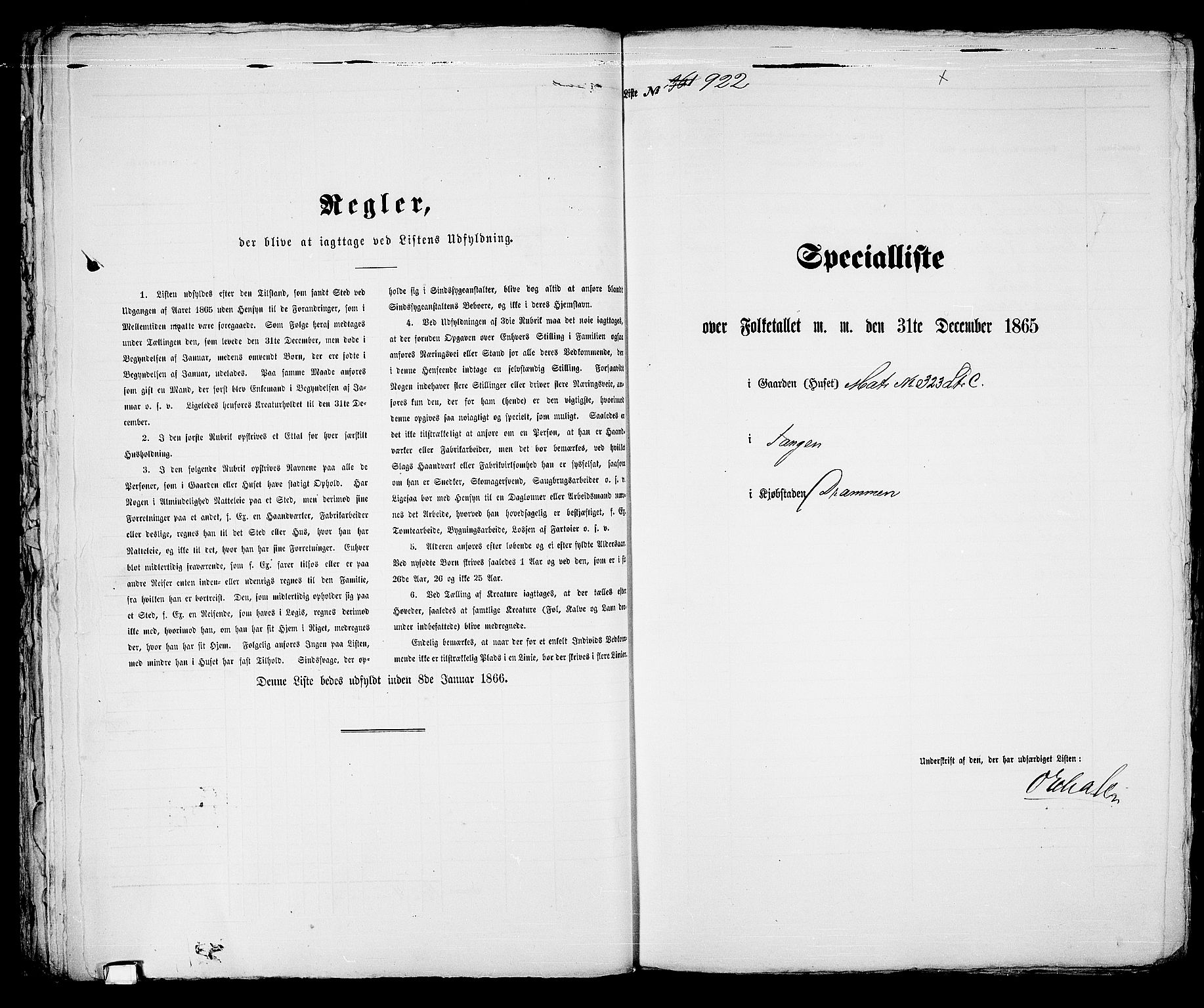 RA, 1865 census for Strømsø in Drammen, 1865, p. 666