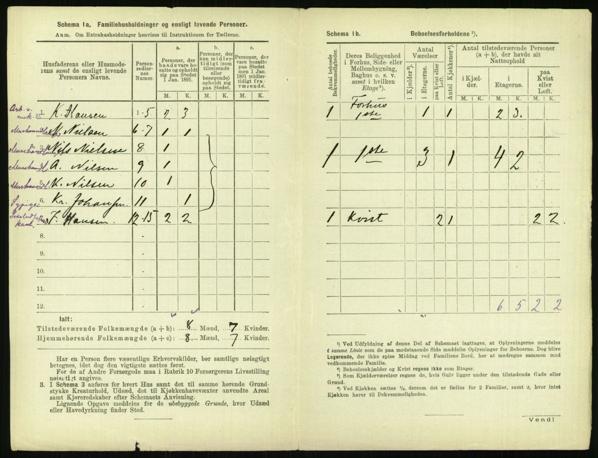 RA, 1891 census for 0301 Kristiania, 1891, p. 148395