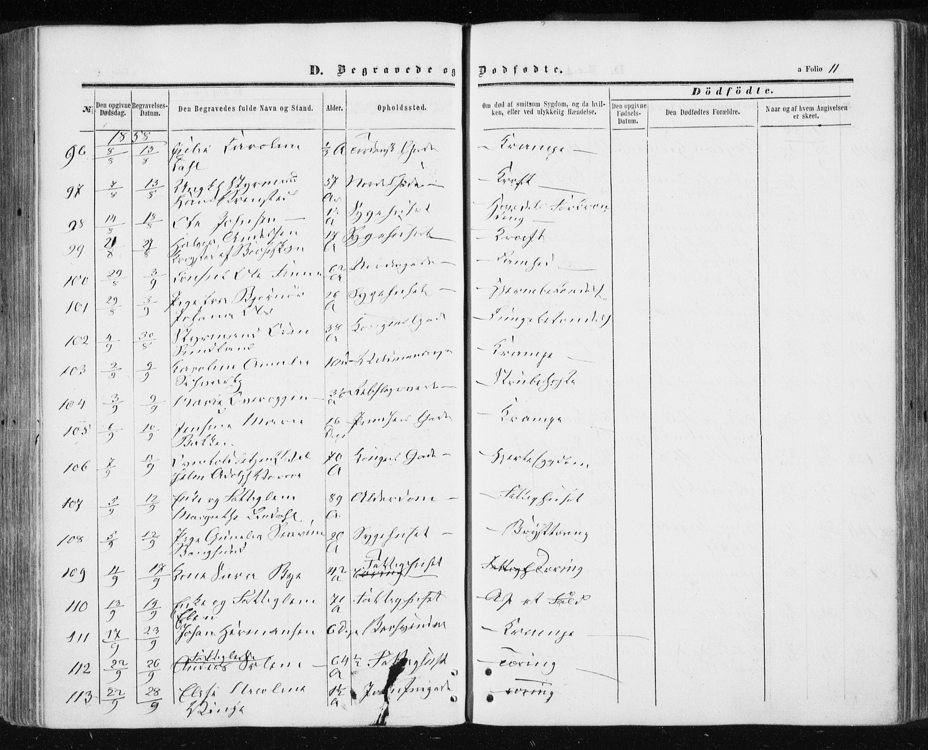 Ministerialprotokoller, klokkerbøker og fødselsregistre - Sør-Trøndelag, AV/SAT-A-1456/601/L0053: Parish register (official) no. 601A21, 1857-1865, p. 11