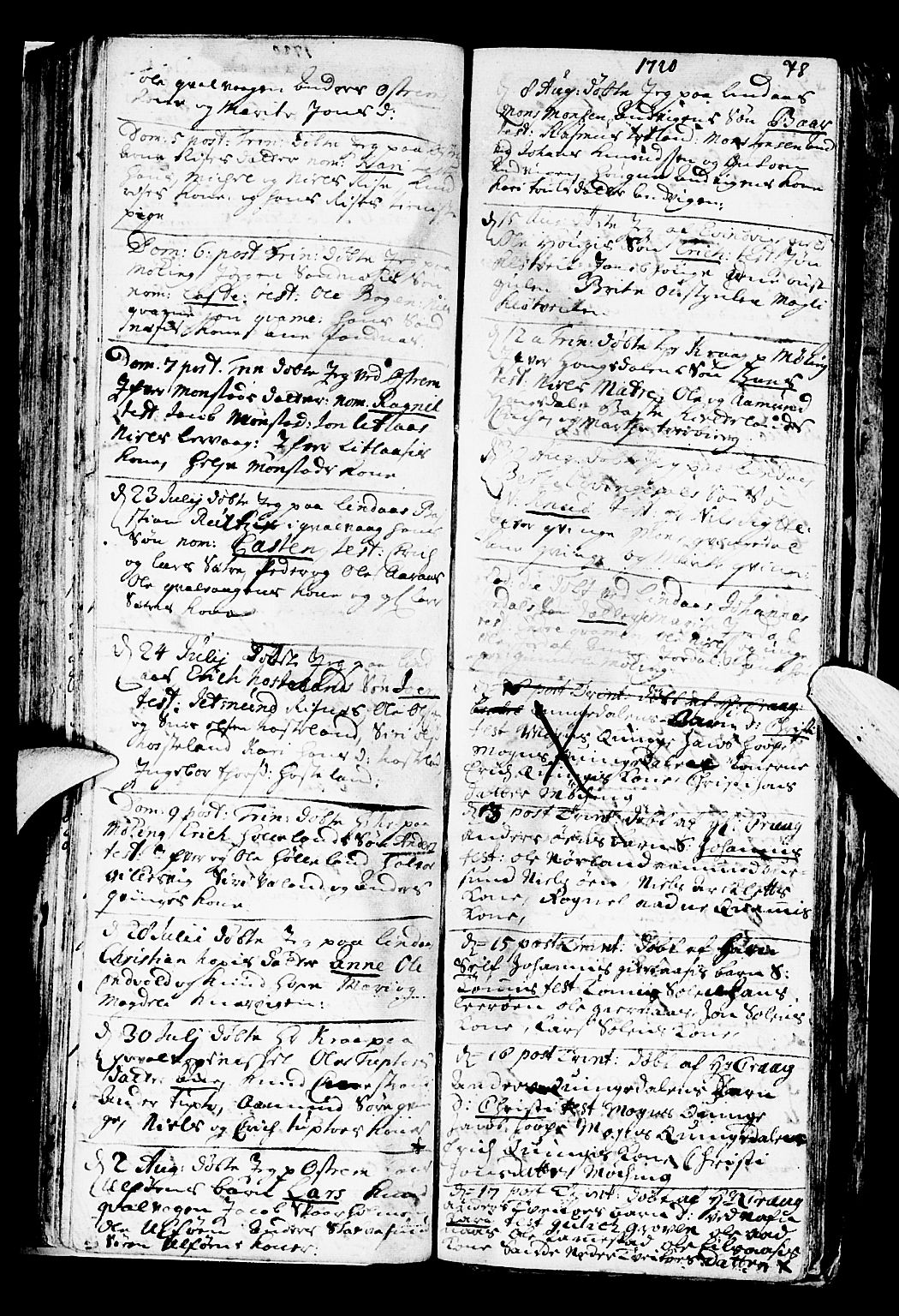 Lindås Sokneprestembete, AV/SAB-A-76701/H/Haa/Haaa/L0001: Parish register (official) no. A 1, 1699-1746, p. 78