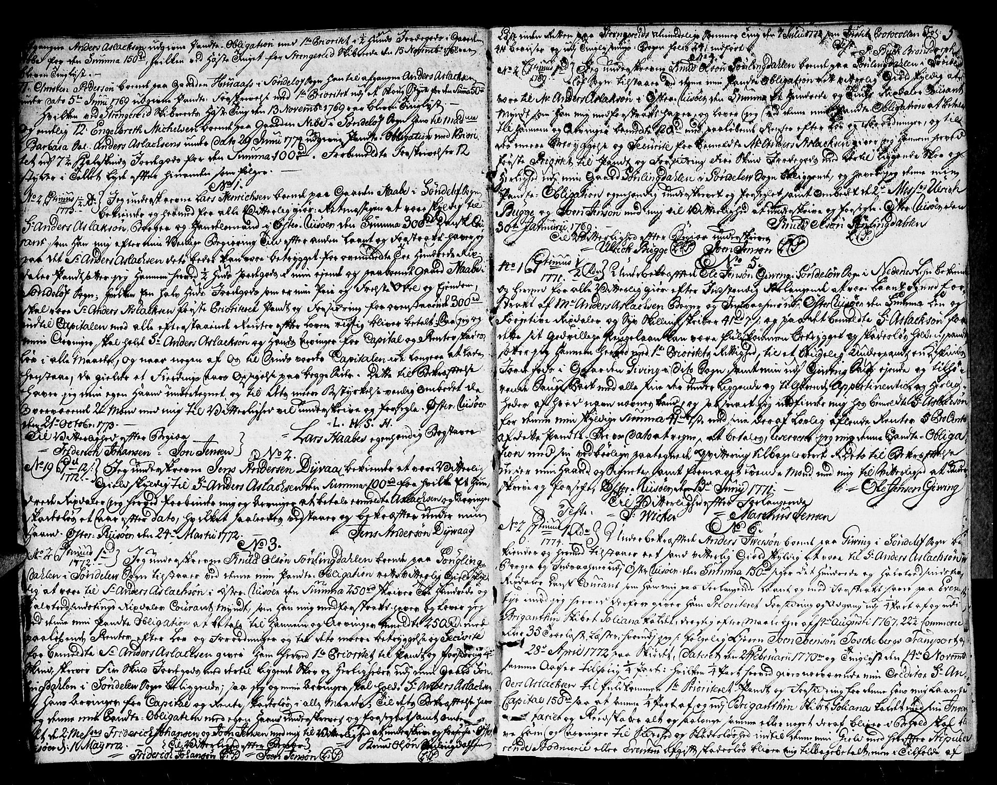 Arendal byfogd, AV/SAK-1222-0001/H/Hc/L0008: Skifteprotokoll nr. 7 for Arendal og Risør, m/register, 1775-1781, p. 4b-5a