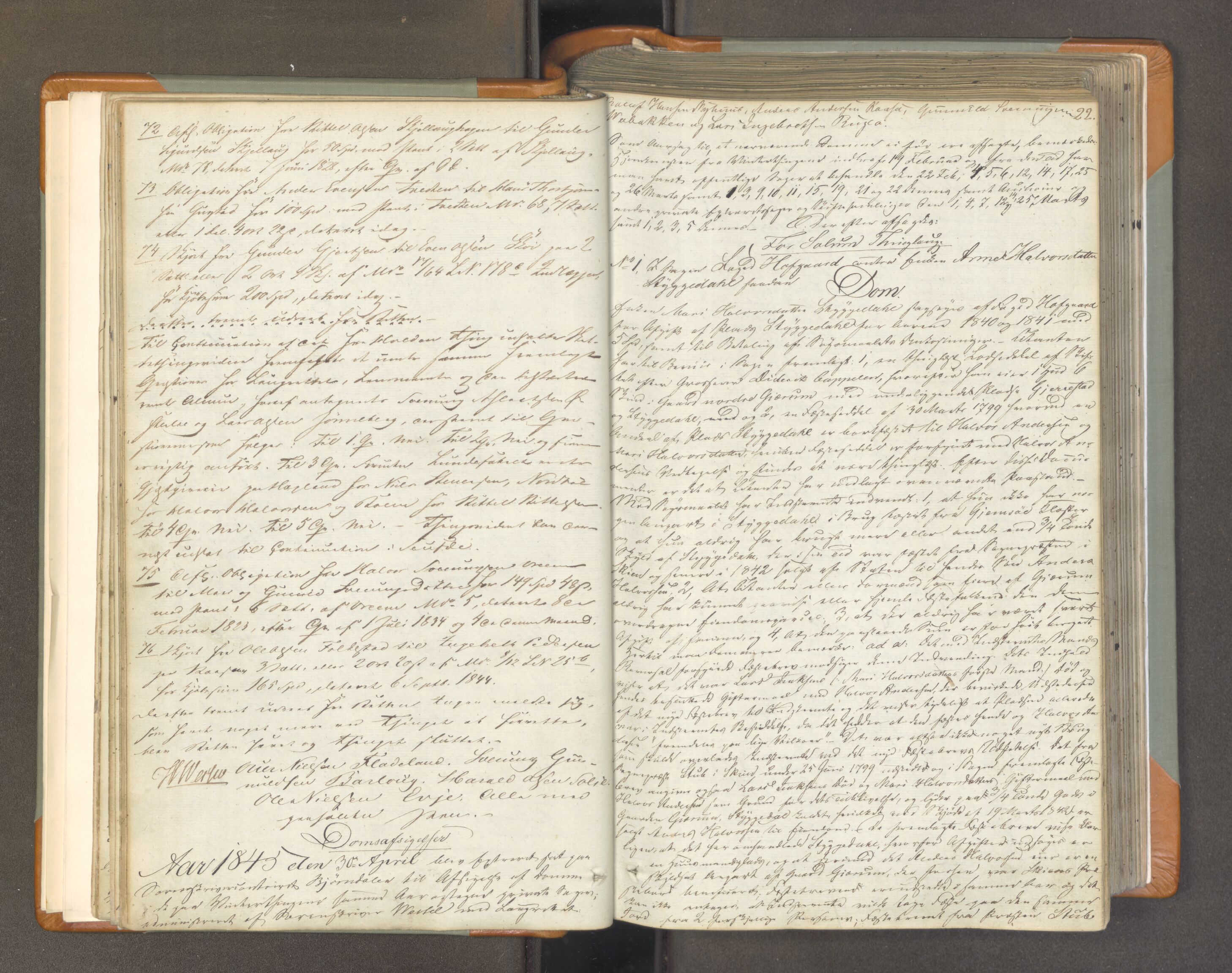 Nedre Telemark sorenskriveri, AV/SAKO-A-135/F/Fa/L0043: Tingbok, 1845-1850, p. 21b-22a