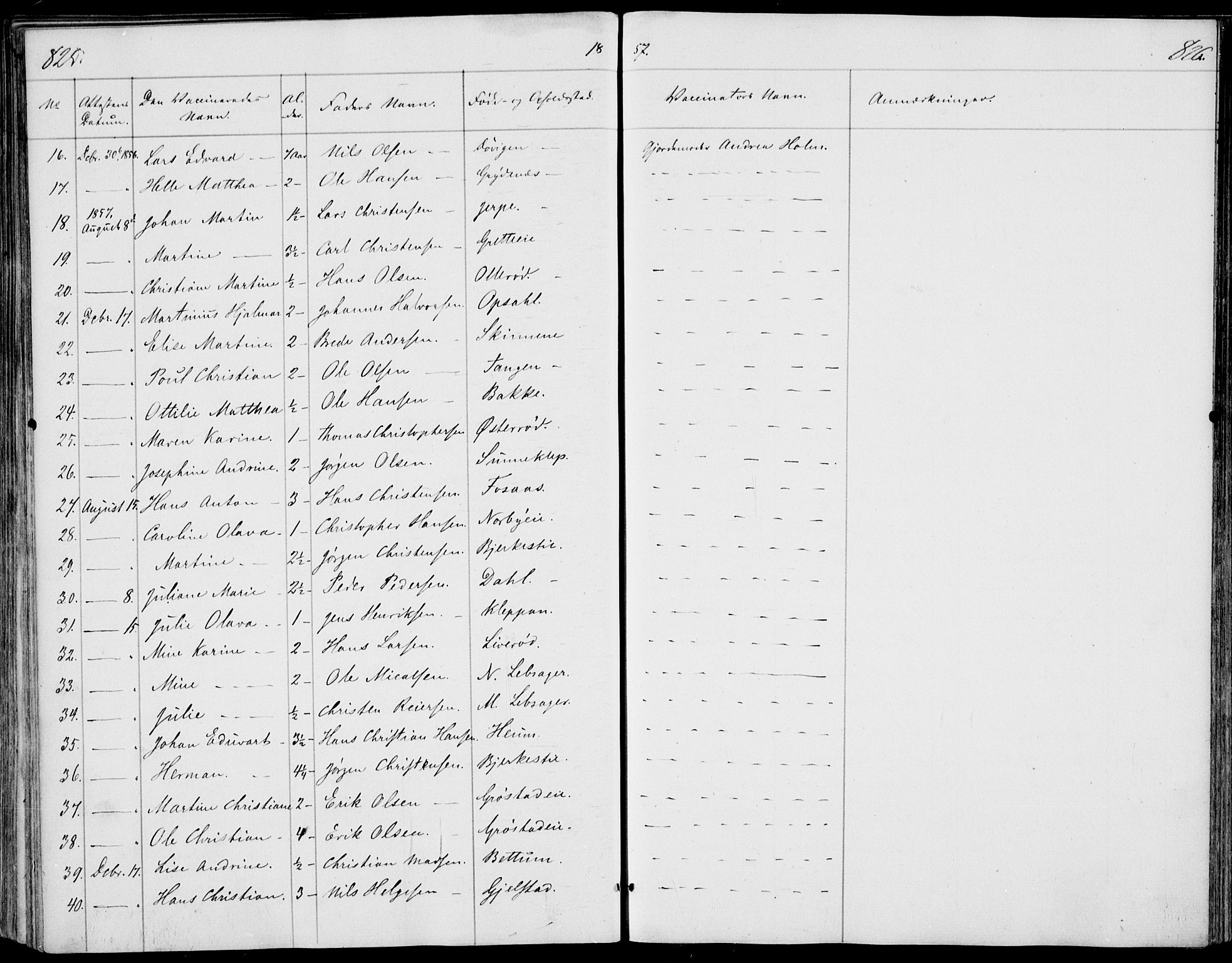 Våle kirkebøker, SAKO/A-334/F/Fa/L0009b: Parish register (official) no. I 9B, 1841-1860, p. 825-826