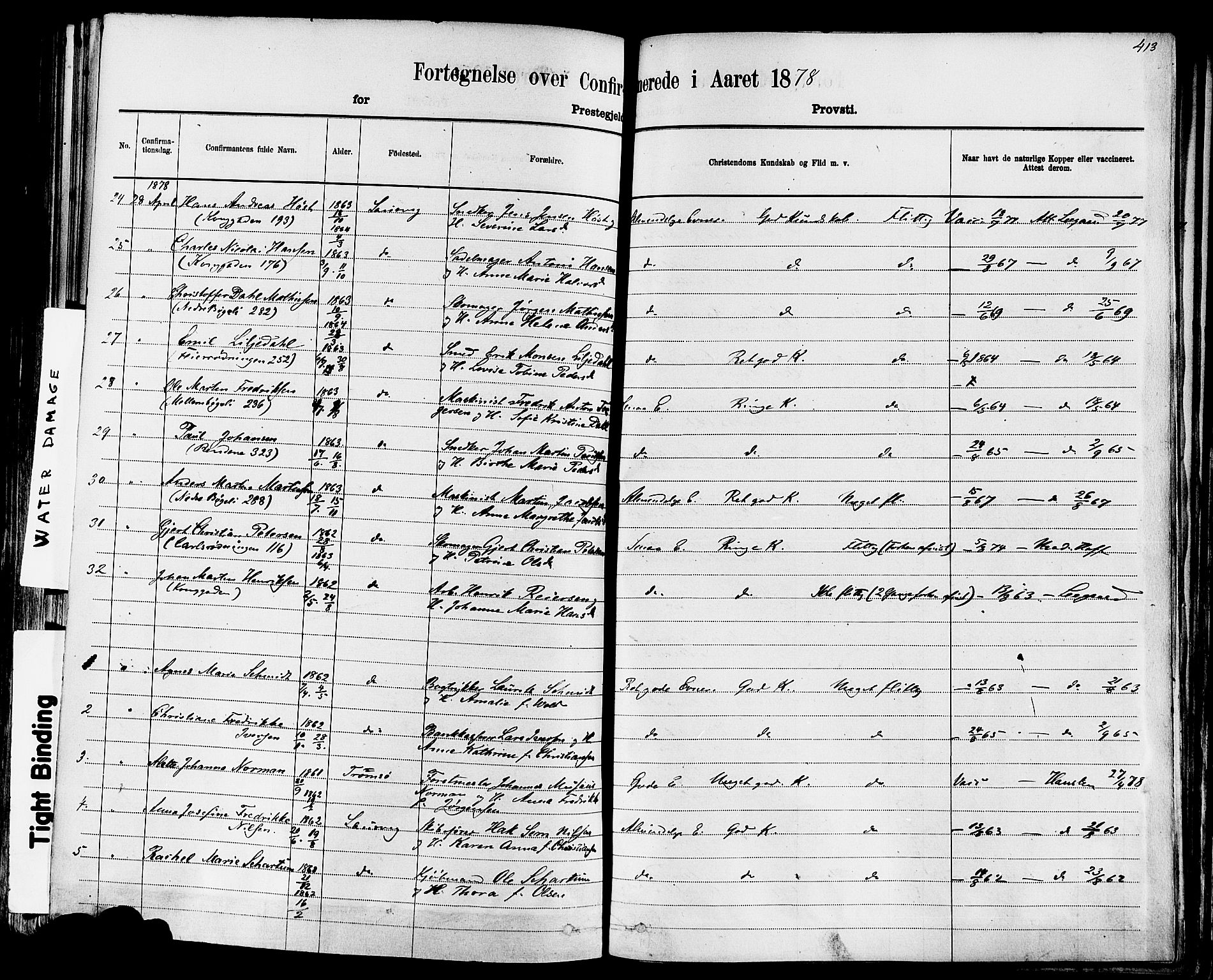 Larvik kirkebøker, AV/SAKO-A-352/F/Fa/L0006: Parish register (official) no. I 6, 1871-1883, p. 413