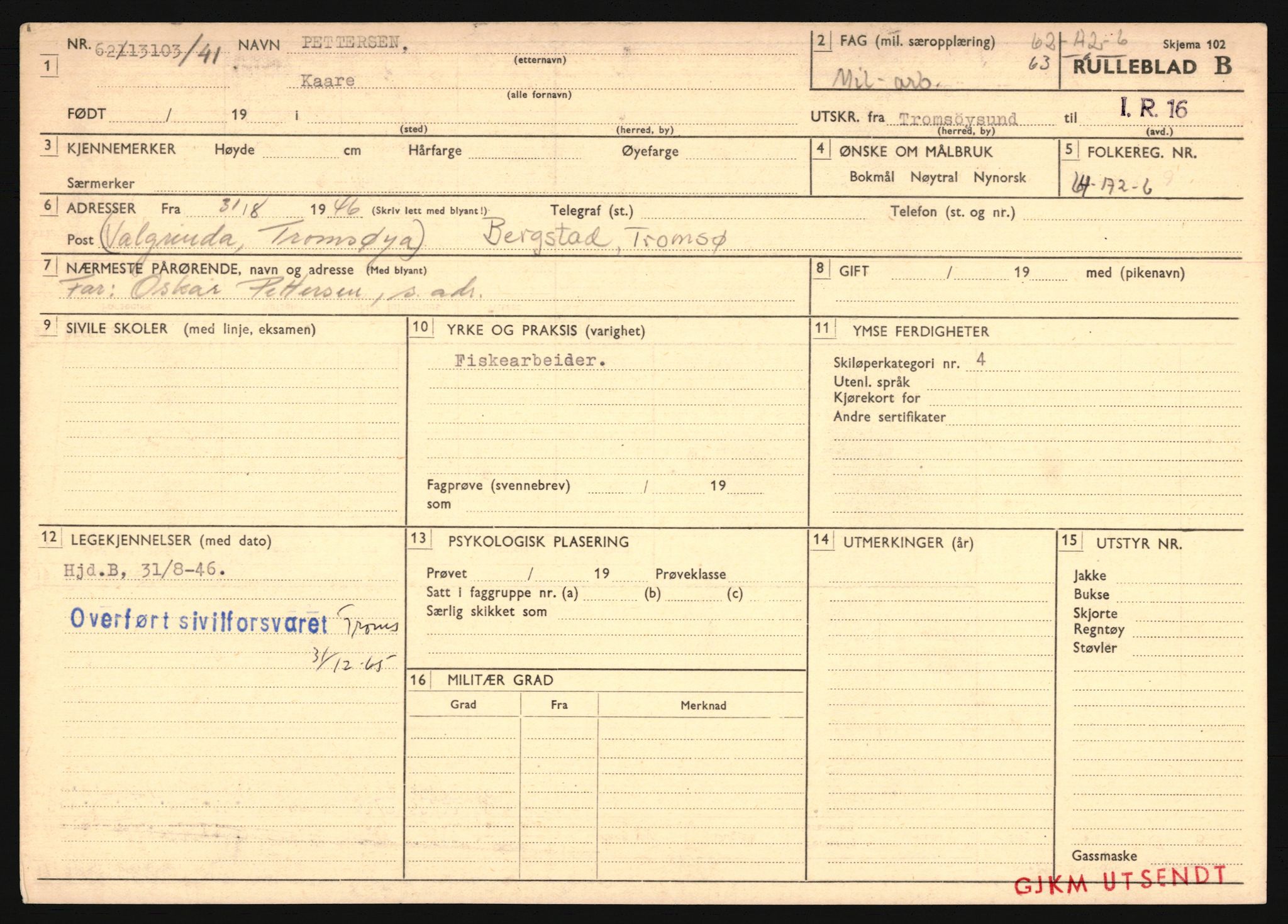 Forsvaret, Troms infanteriregiment nr. 16, AV/RA-RAFA-3146/P/Pa/L0024/0002: Rulleblad / Rulleblad for regimentets menige mannskaper, årsklasse 1941, 1941, p. 420