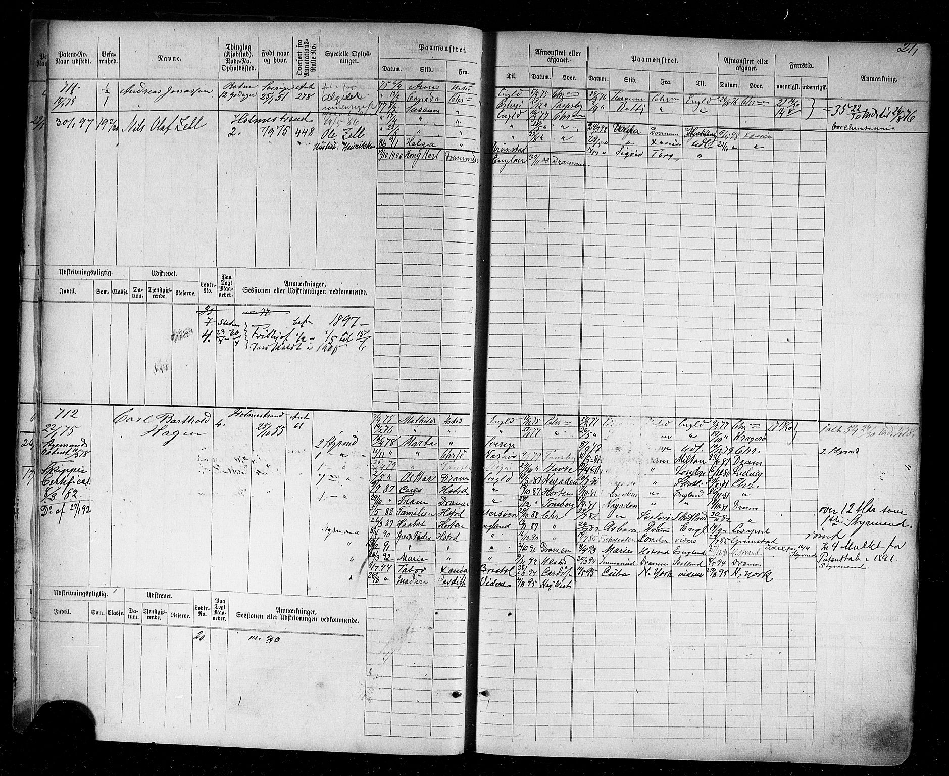 Holmestrand innrulleringskontor, SAKO/A-1151/F/Fc/L0003: Hovedrulle, 1872-1921, p. 25