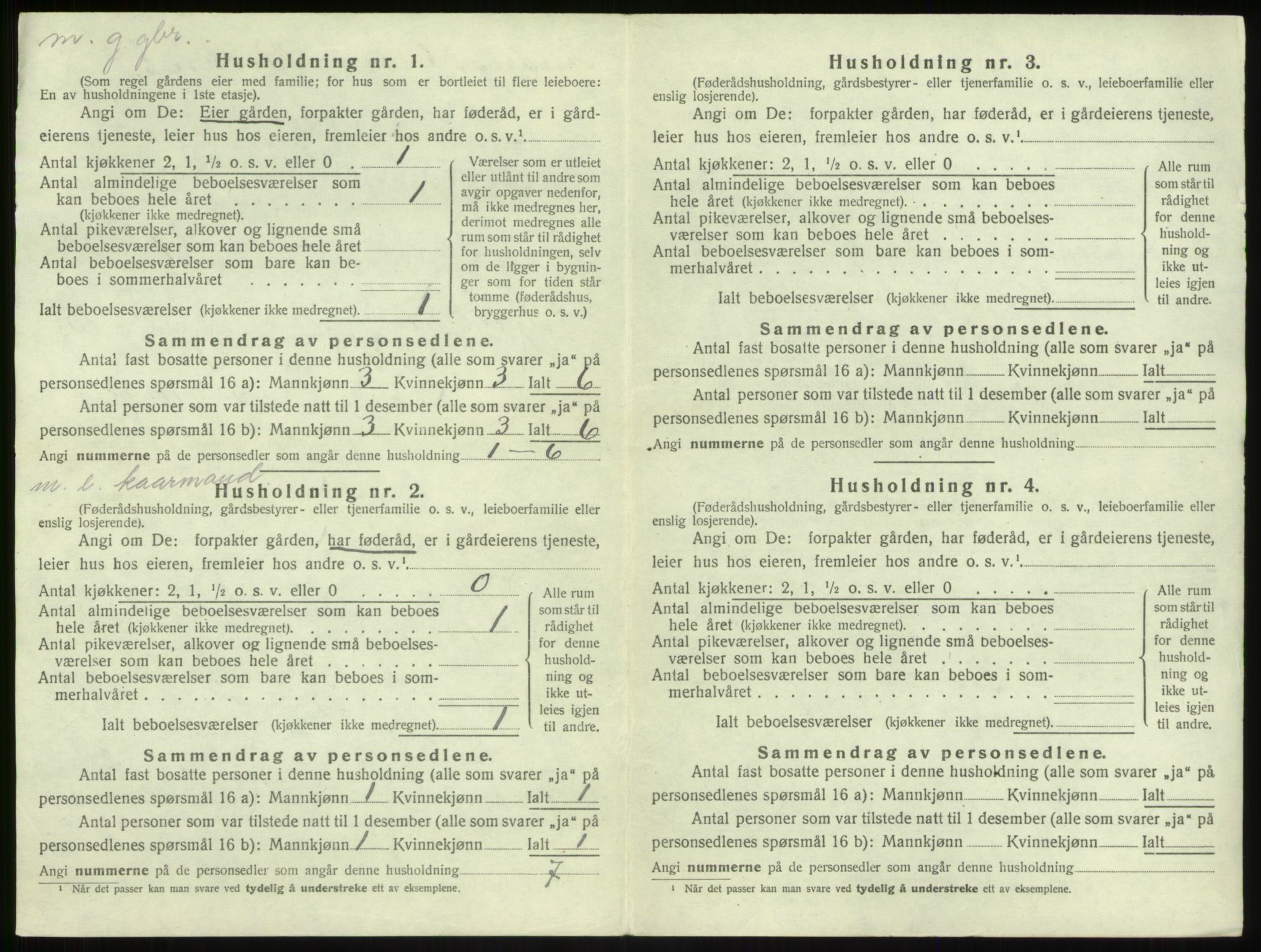 SAB, 1920 census for Gulen, 1920, p. 921