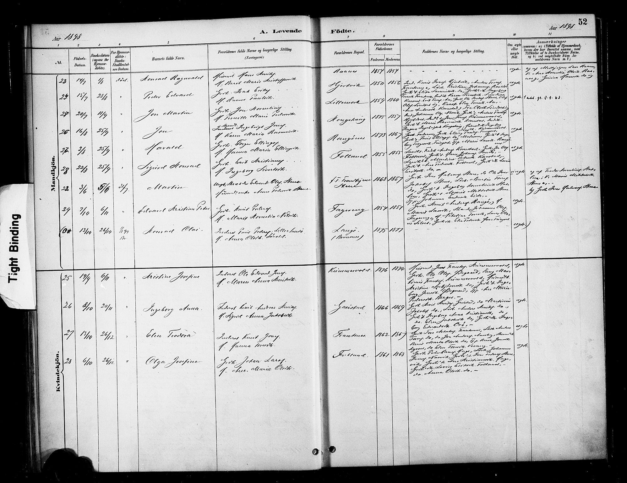 Ministerialprotokoller, klokkerbøker og fødselsregistre - Møre og Romsdal, AV/SAT-A-1454/570/L0832: Parish register (official) no. 570A06, 1885-1900, p. 52