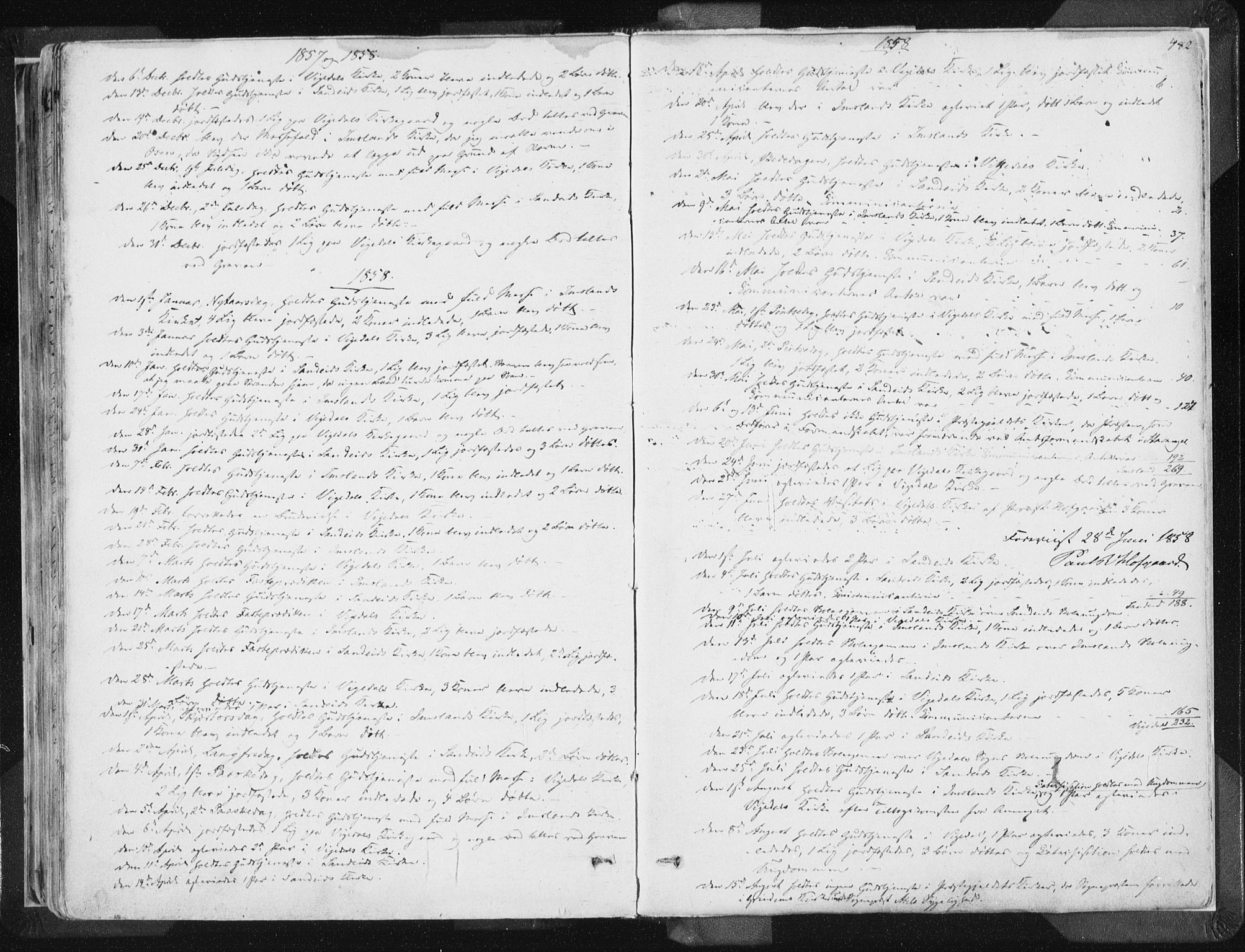 Vikedal sokneprestkontor, AV/SAST-A-101840/01/IV: Parish register (official) no. A 6.2, 1851-1867, p. 482