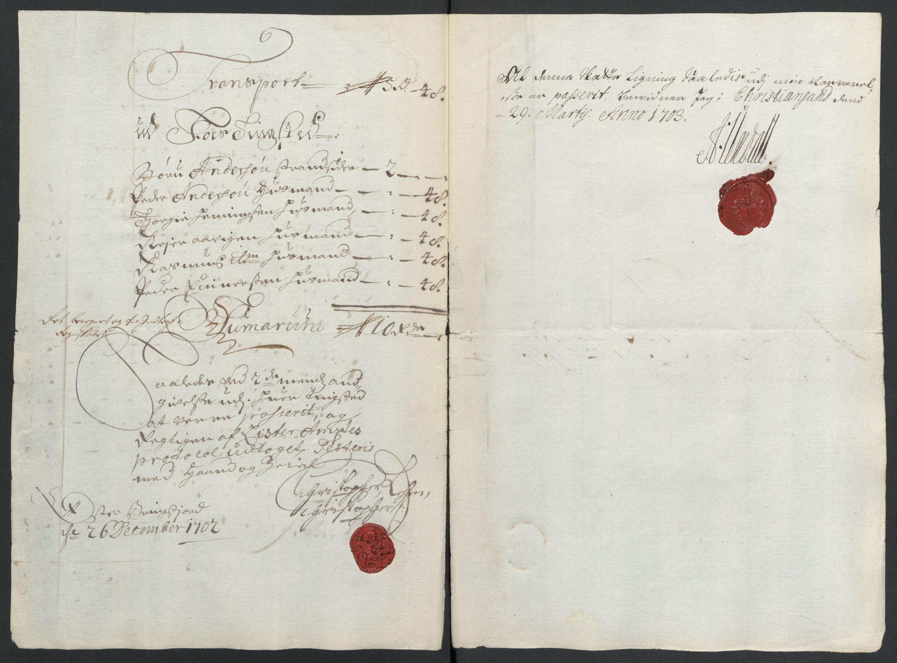 Rentekammeret inntil 1814, Reviderte regnskaper, Fogderegnskap, AV/RA-EA-4092/R43/L2549: Fogderegnskap Lista og Mandal, 1701-1702, p. 247