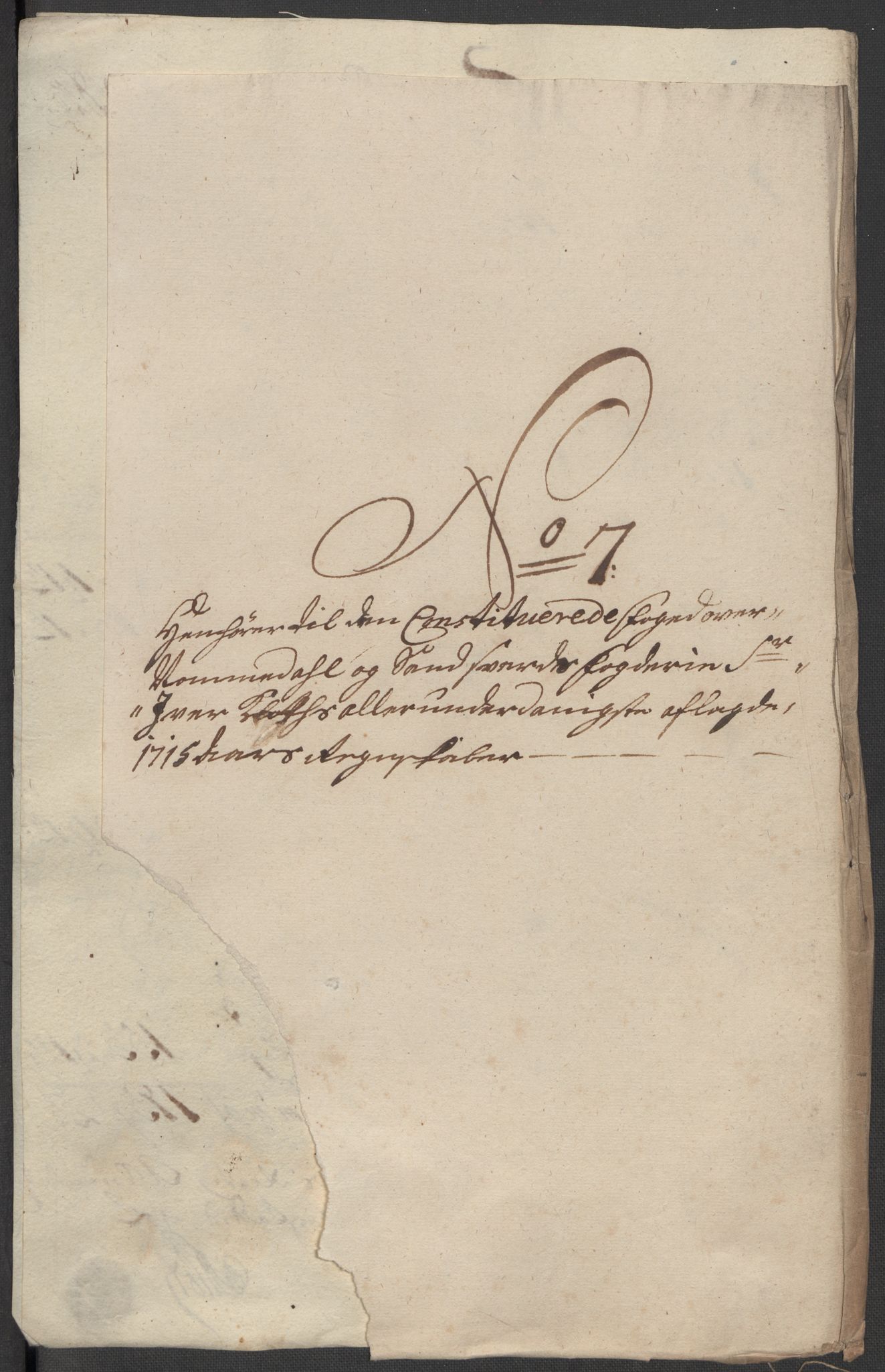 Rentekammeret inntil 1814, Reviderte regnskaper, Fogderegnskap, AV/RA-EA-4092/R24/L1591: Fogderegnskap Numedal og Sandsvær, 1715, p. 257