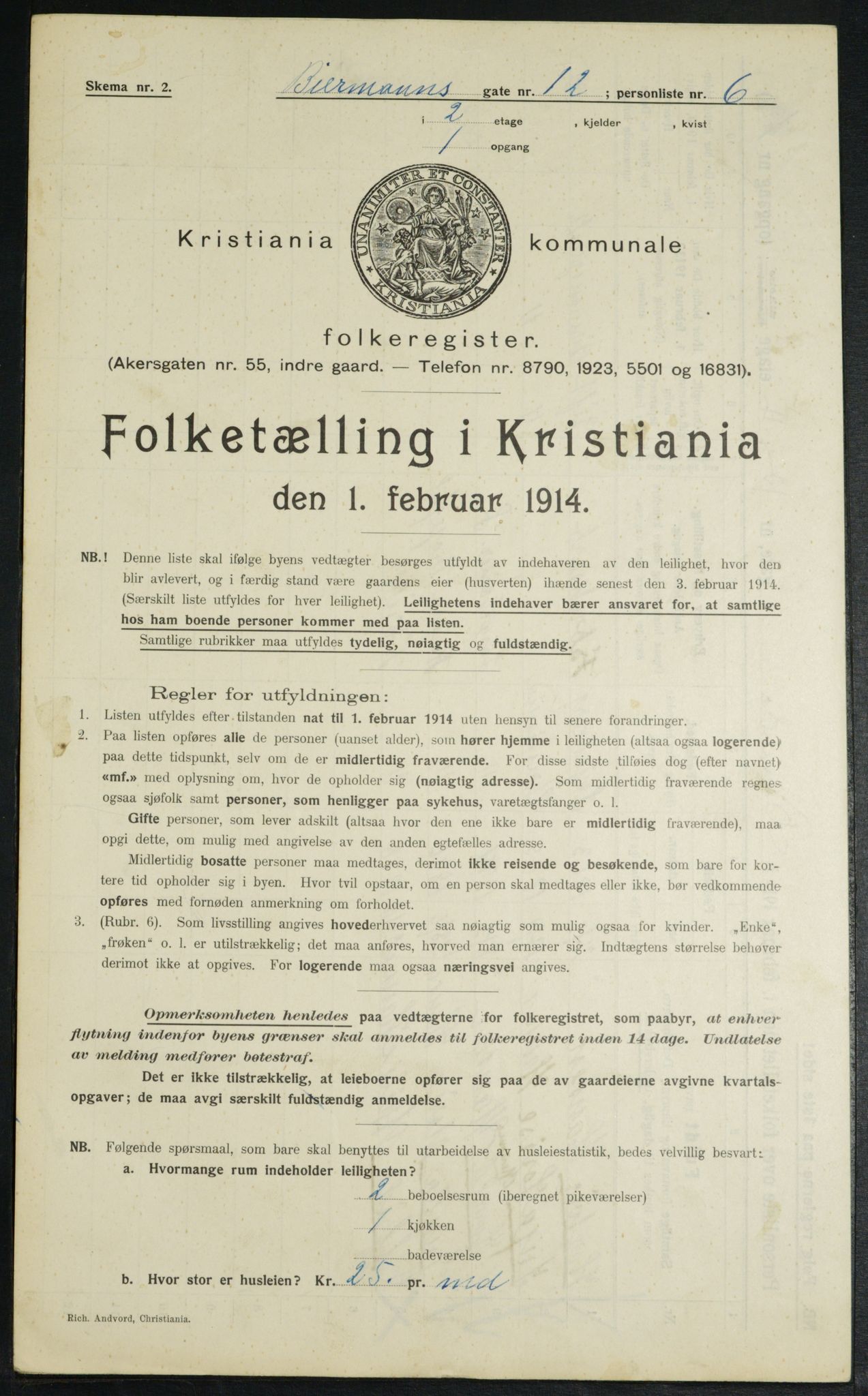 OBA, Municipal Census 1914 for Kristiania, 1914, p. 4900