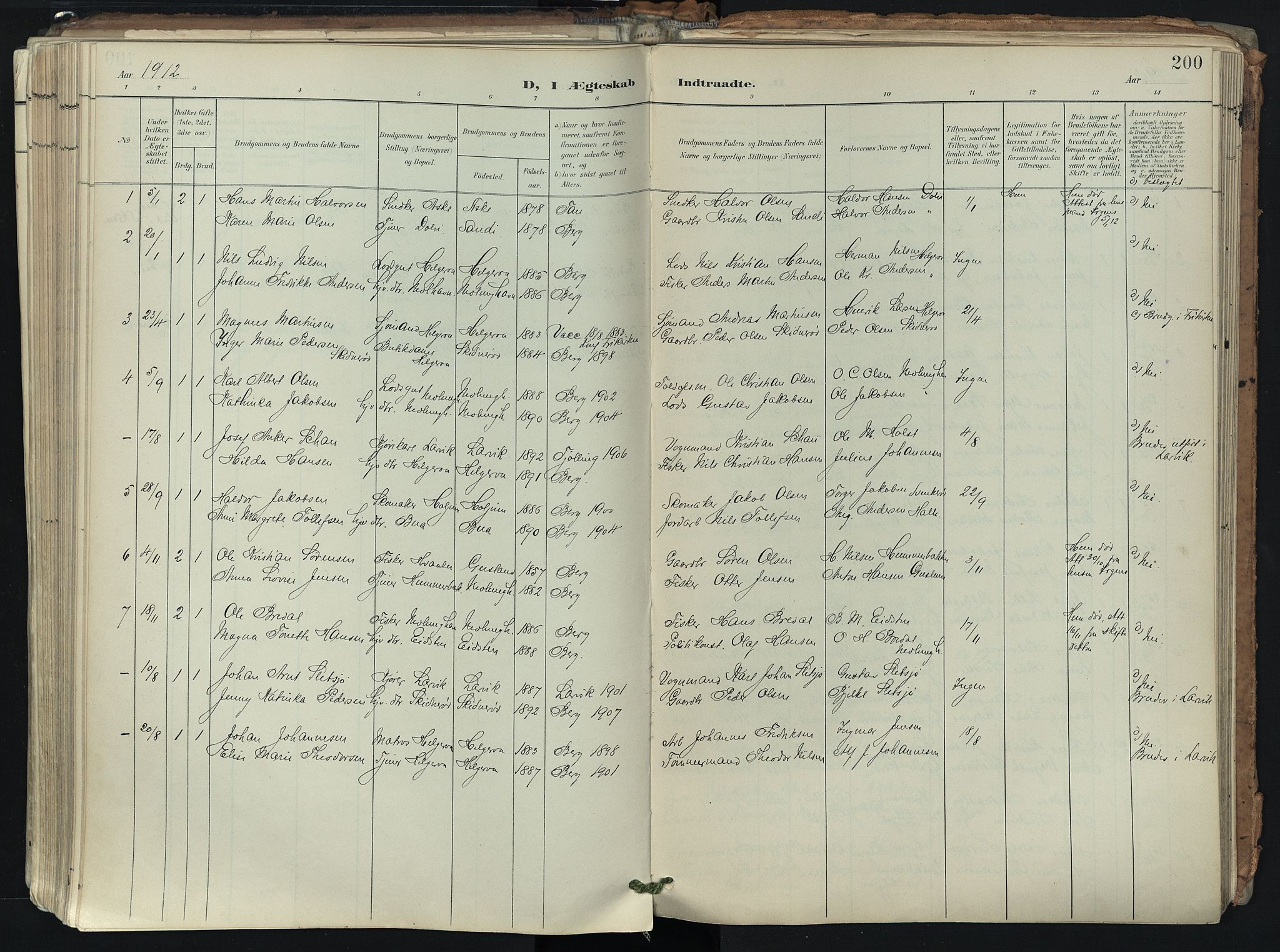 Brunlanes kirkebøker, SAKO/A-342/F/Fb/L0003: Parish register (official) no. II 3, 1900-1922, p. 200