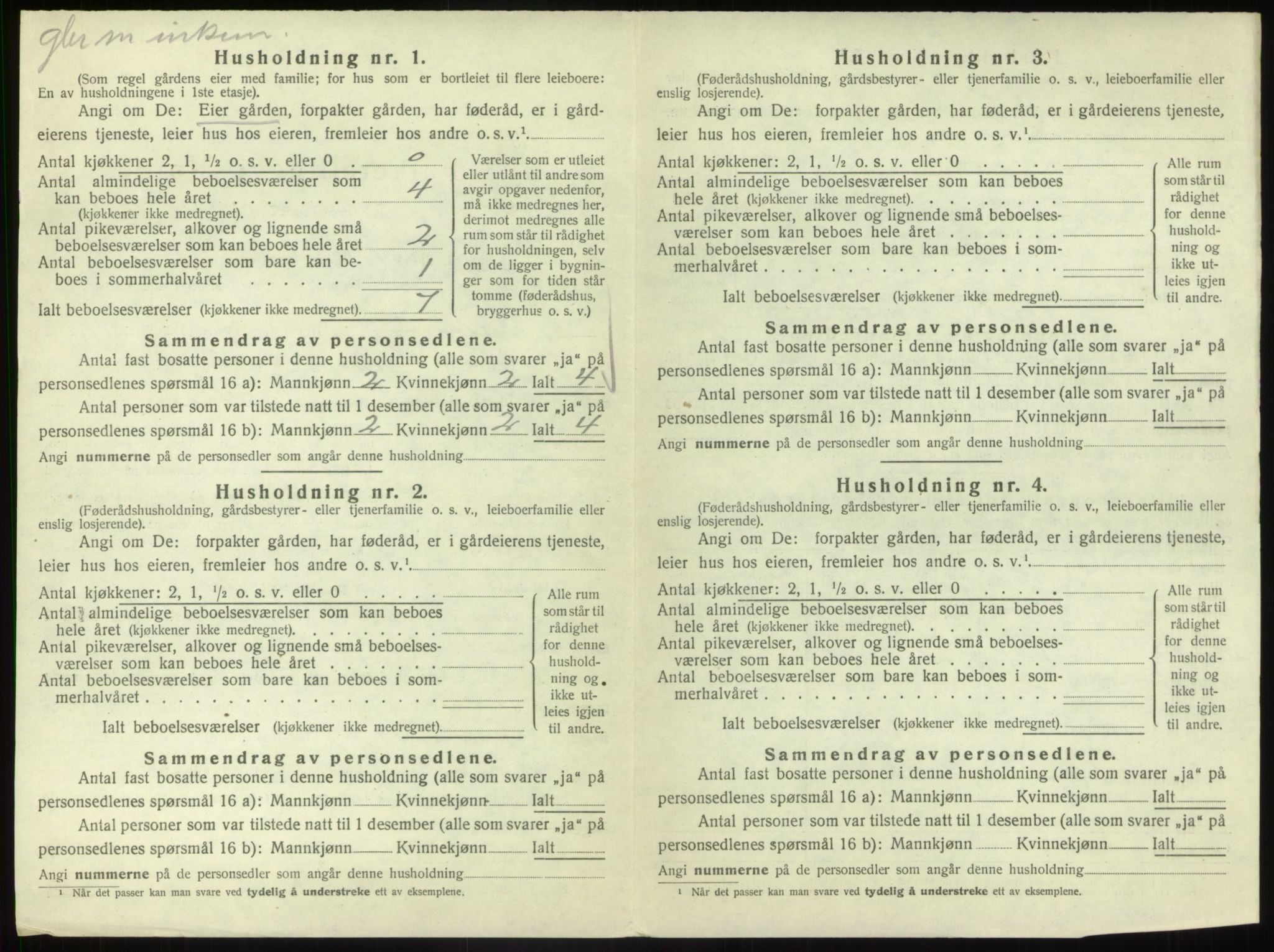 SAB, 1920 census for Vevring, 1920, p. 187