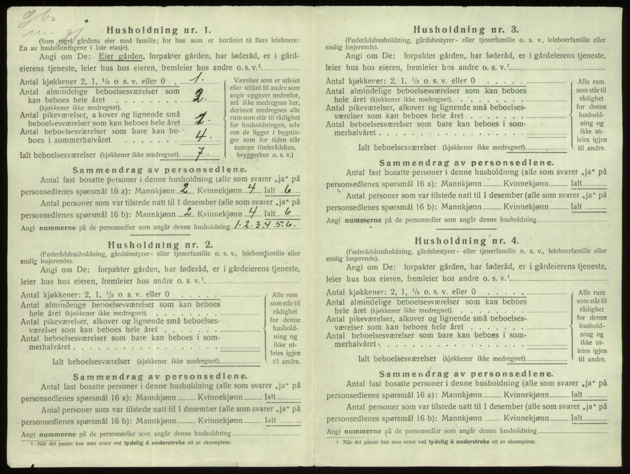SAB, 1920 census for Gloppen, 1920, p. 156