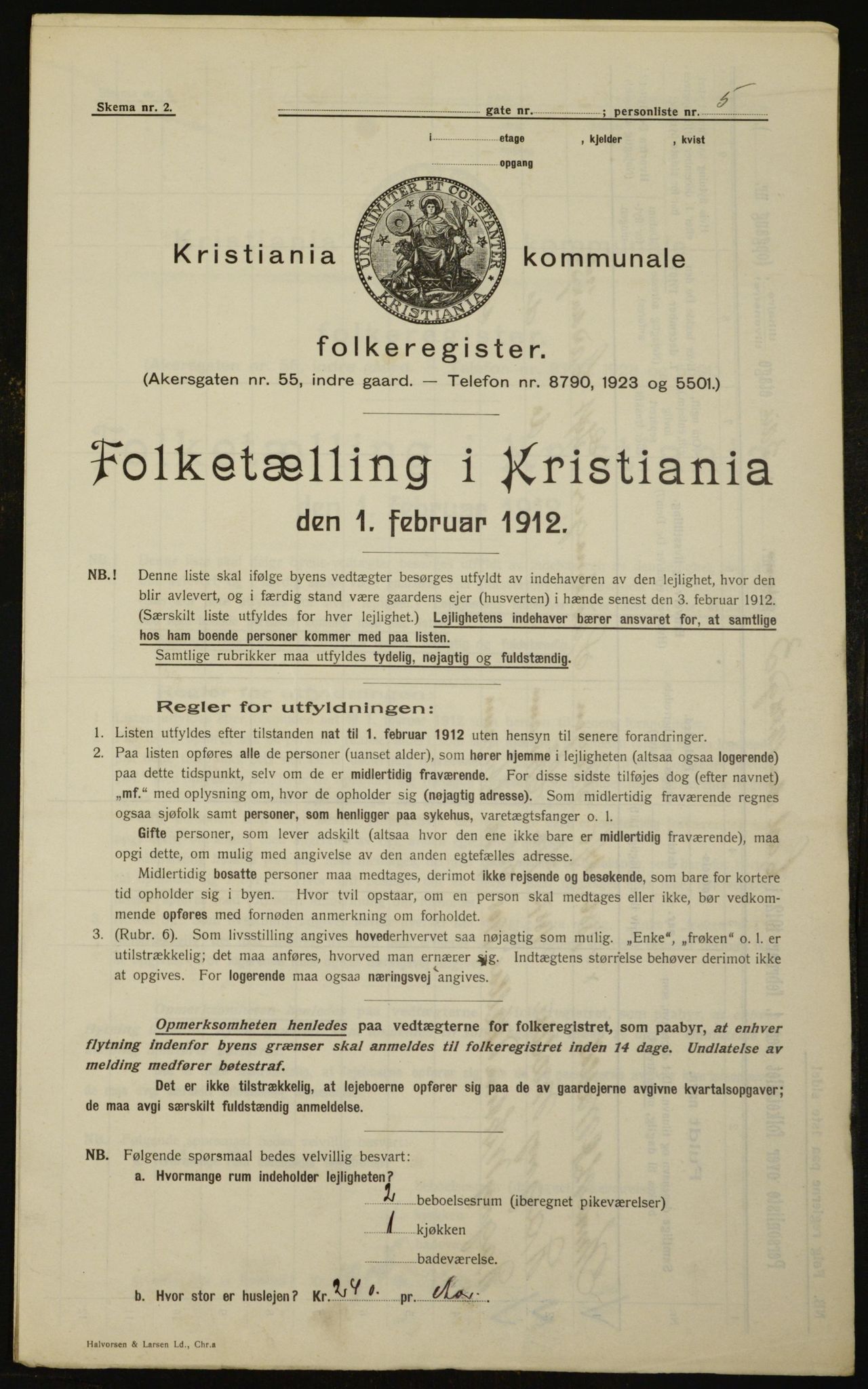 OBA, Municipal Census 1912 for Kristiania, 1912, p. 48586