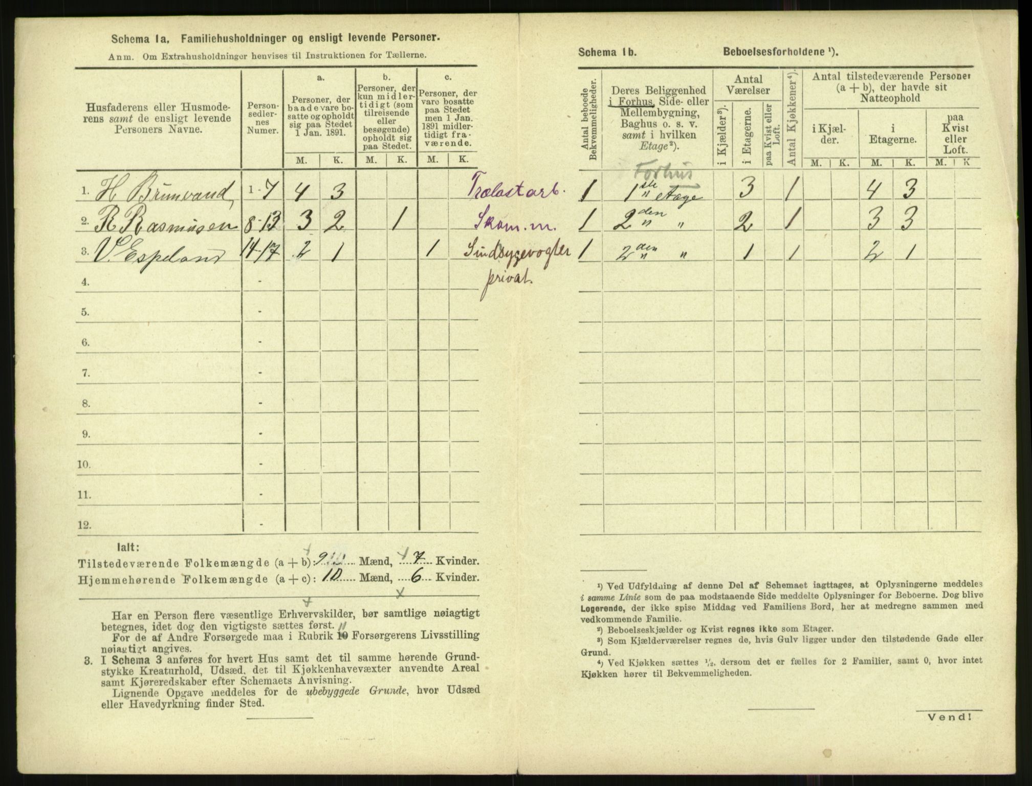 RA, 1891 census for 1001 Kristiansand, 1891, p. 1697