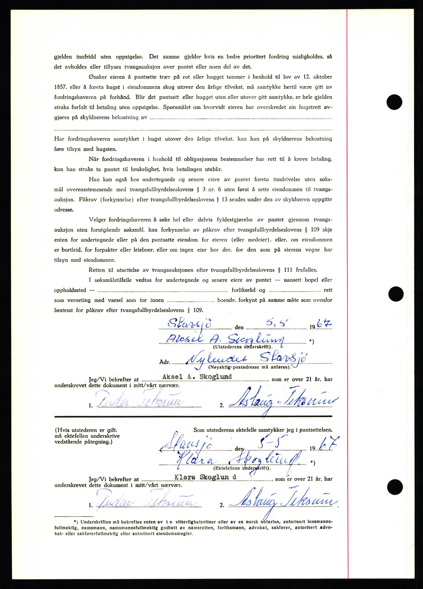 Nord-Hedmark sorenskriveri, SAH/TING-012/H/Hb/Hbf/L0071: Mortgage book no. B71, 1967-1967, Diary no: : 2050/1967