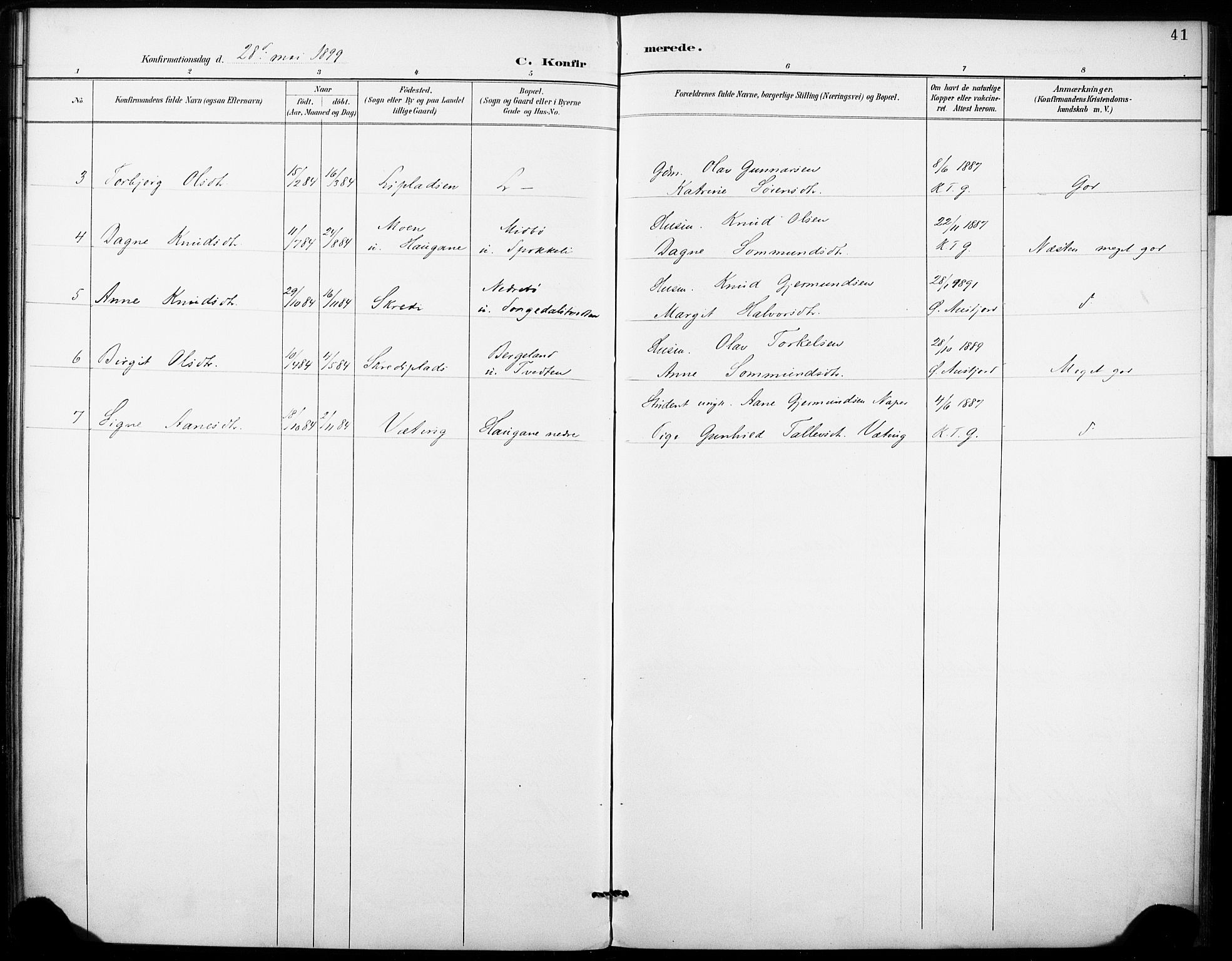 Fyresdal kirkebøker, SAKO/A-263/F/Fb/L0003: Parish register (official) no. II 3, 1887-1903, p. 41