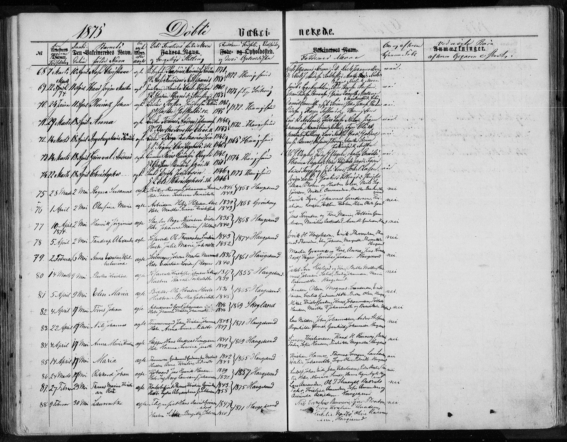 Torvastad sokneprestkontor, AV/SAST-A -101857/H/Ha/Haa/L0013: Parish register (official) no. A 12.2, 1867-1877