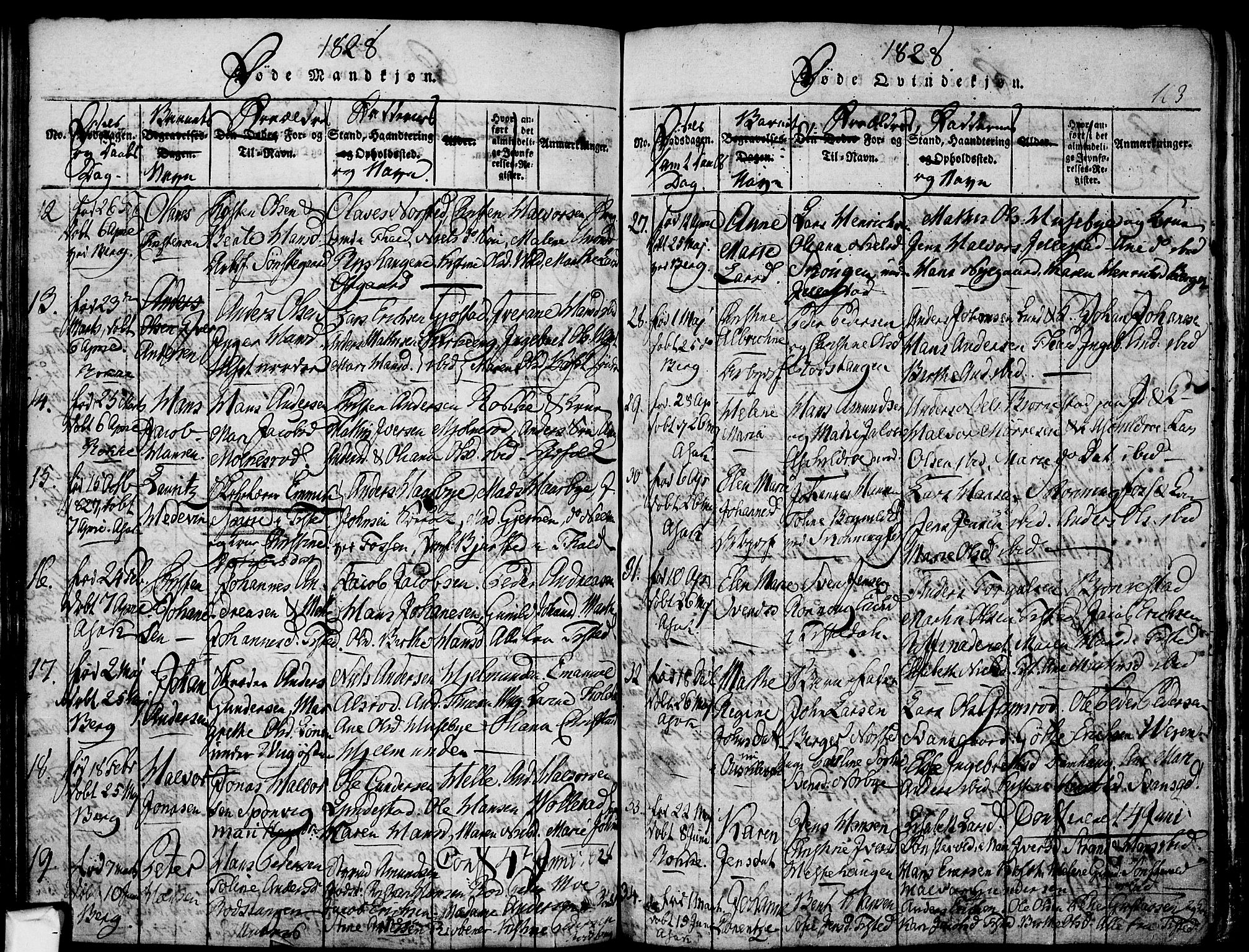 Berg prestekontor Kirkebøker, AV/SAO-A-10902/F/Fa/L0002: Parish register (official) no. I 2, 1815-1831, p. 163