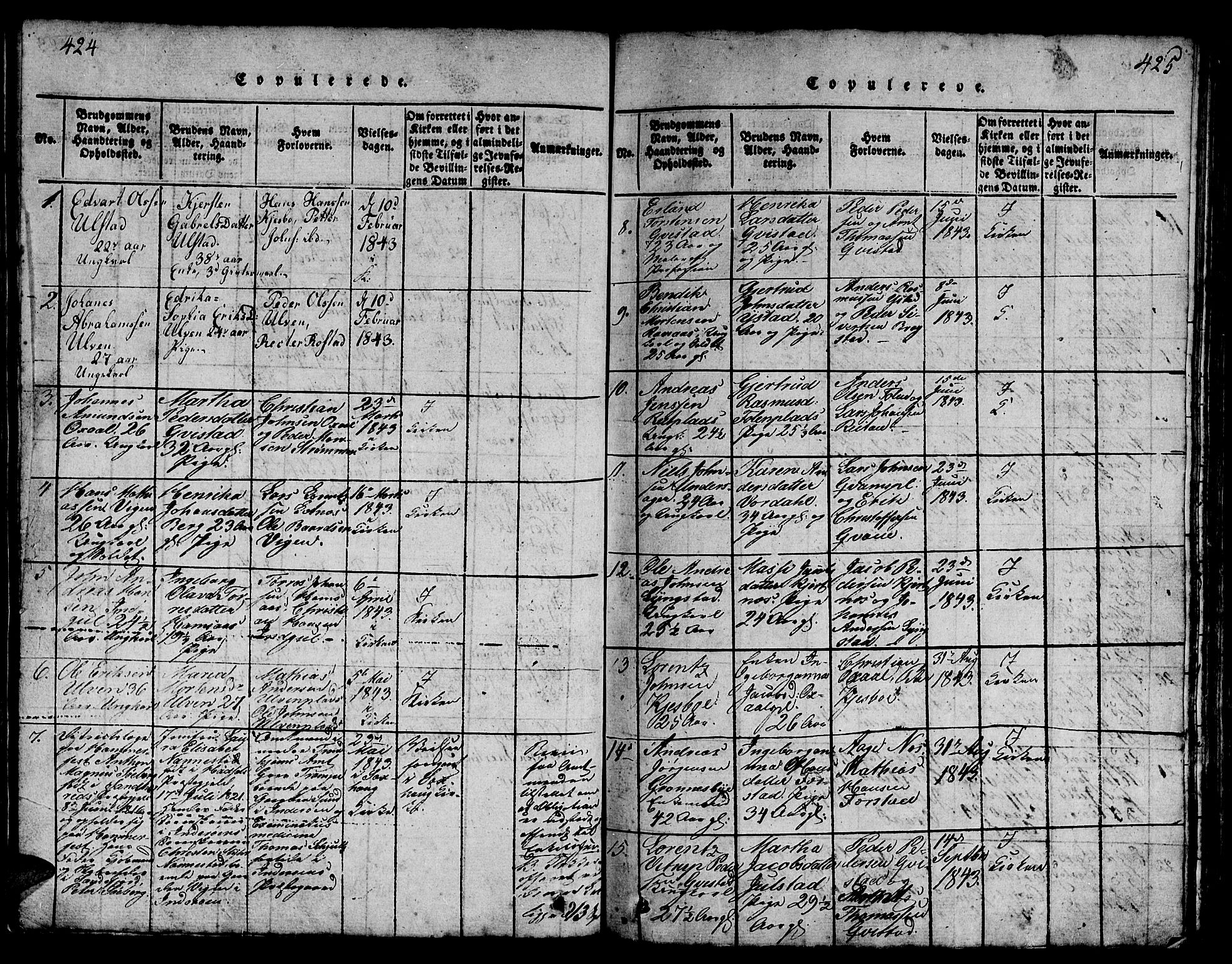 Ministerialprotokoller, klokkerbøker og fødselsregistre - Nord-Trøndelag, SAT/A-1458/730/L0298: Parish register (copy) no. 730C01, 1816-1849, p. 424-425