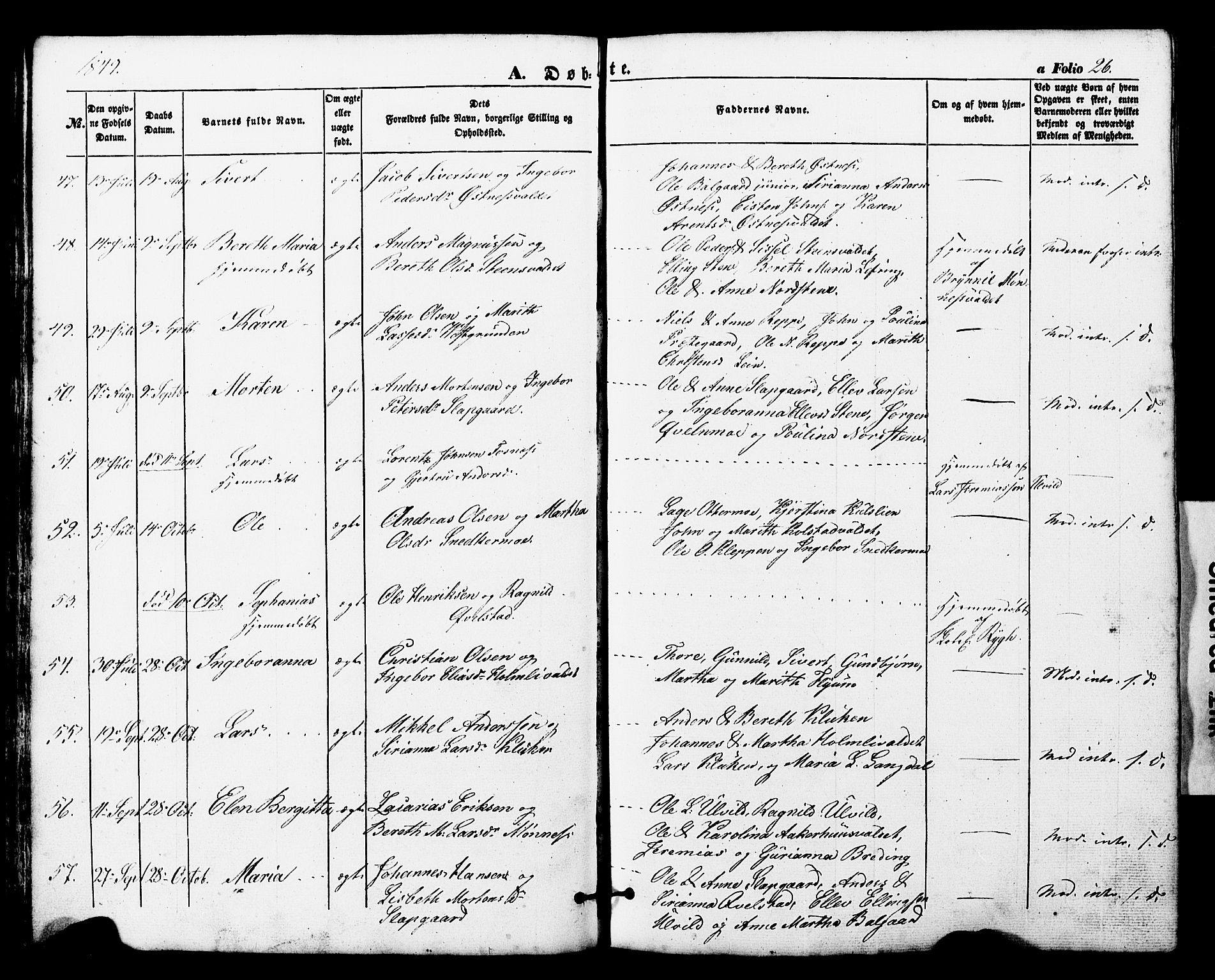 Ministerialprotokoller, klokkerbøker og fødselsregistre - Nord-Trøndelag, AV/SAT-A-1458/724/L0268: Parish register (copy) no. 724C04, 1846-1878, p. 26