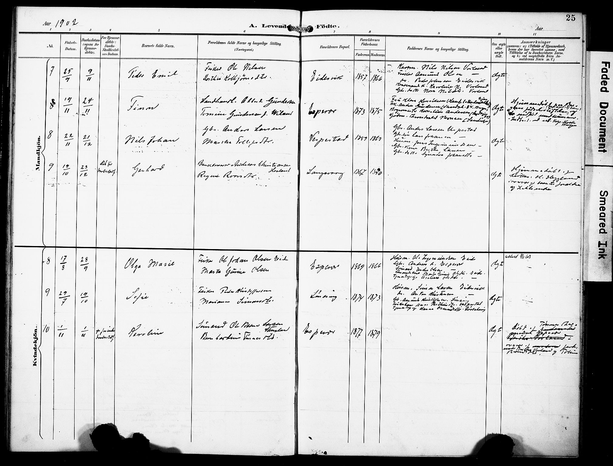 Finnås sokneprestembete, SAB/A-99925/H/Ha/Haa/Haad/L0002: Parish register (official) no. D 2, 1895-1906, p. 25