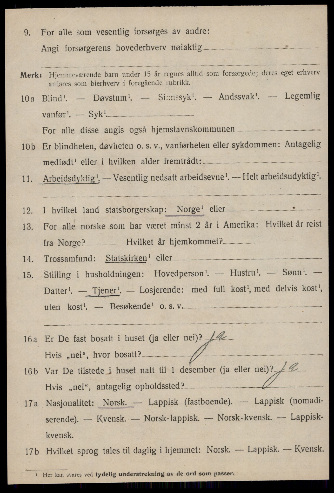 SAT, 1920 census for Røros, 1920, p. 6907